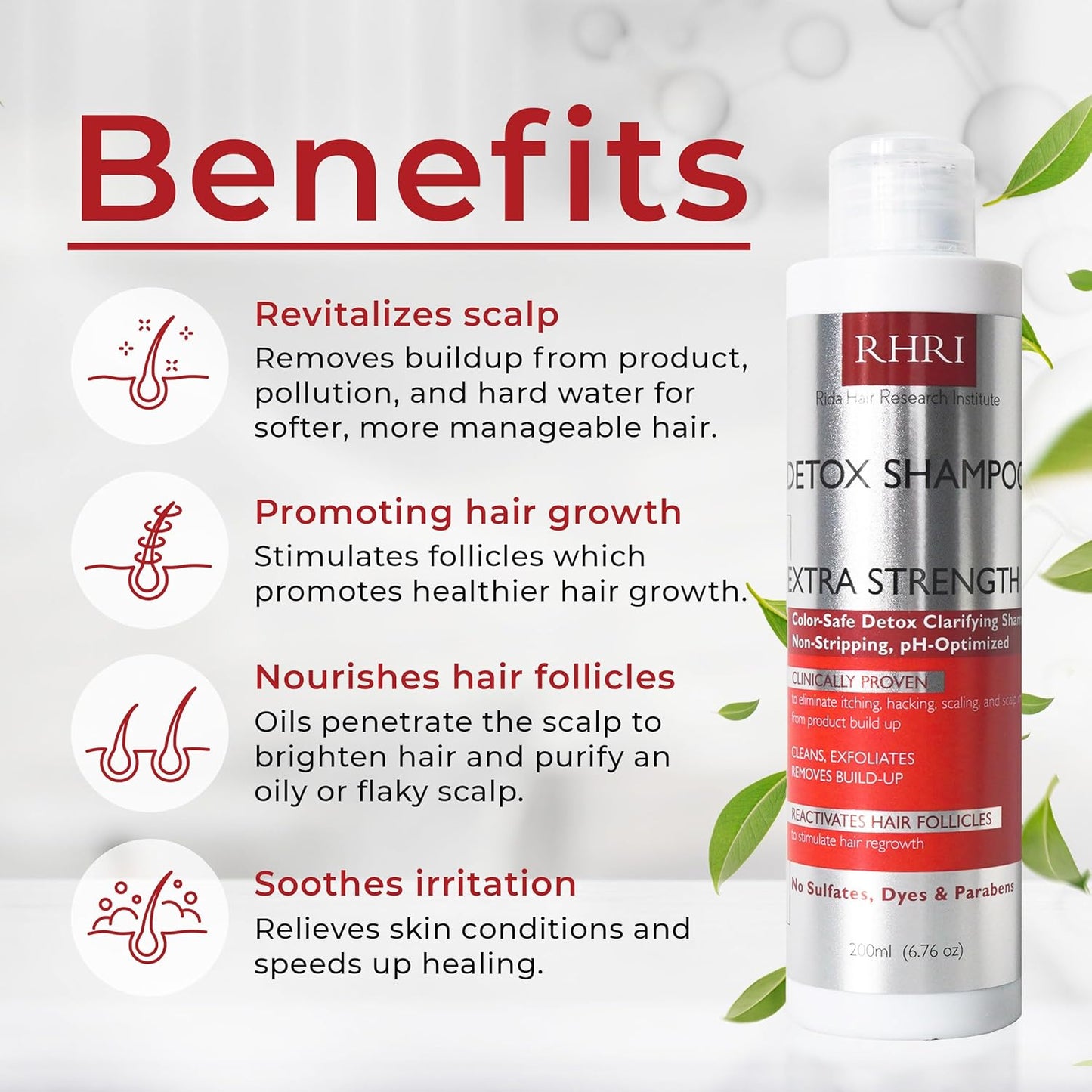 Detox Shampoo For Product Build up, Detoxify & Regrow with Our Clarifying Shampoo - Nourishes Follicles, Soothes Scalp Irritation - For All Hair Types