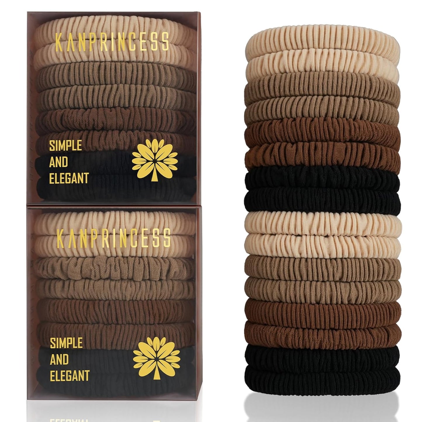 16Pcs Hair Ties For Thick Hair, Strong Stretchy Hair Bands For Women Girls, No Slip Braided Hair Ties No Damage, Ponytail Holders-Exceptionally Secure with Gentle Hold (Set 5)