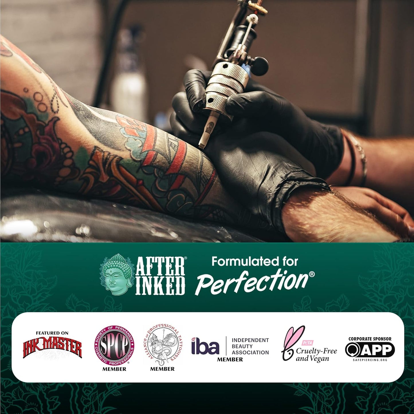 After Inked Tattoo Aftercare Lotion – Tattoo Moisturizing Balm, As Seen on INK MASTER – Hydrating Cream with Grape Seed Oil, Skin Nourishment & Daily Maintenance, Reclosable Pillow Pack (50-Pack), 7ml