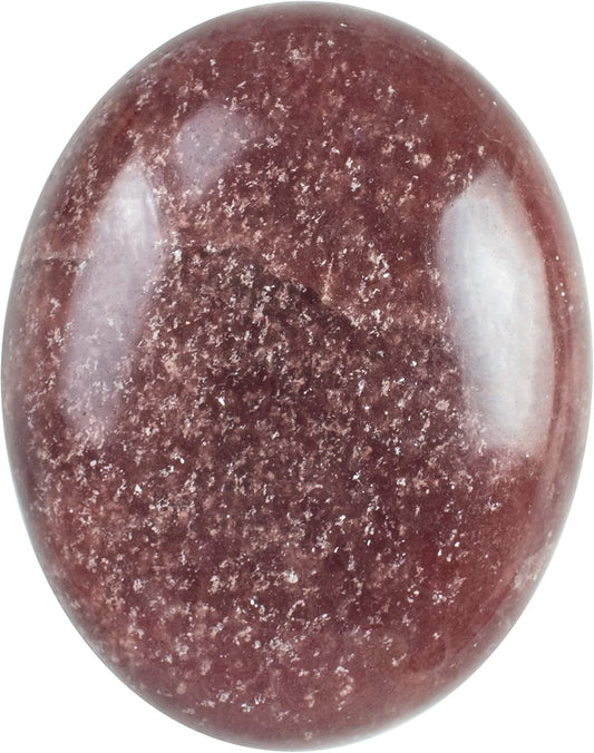 Crocon 50mm Strawberry Quartz Large Palm Stone 900+ Carats Pocket Worry Stones for Natural Chakra Balancing Reiki Healing Stones & Crystal Healing Spa Energy Crystals Gifts for Women