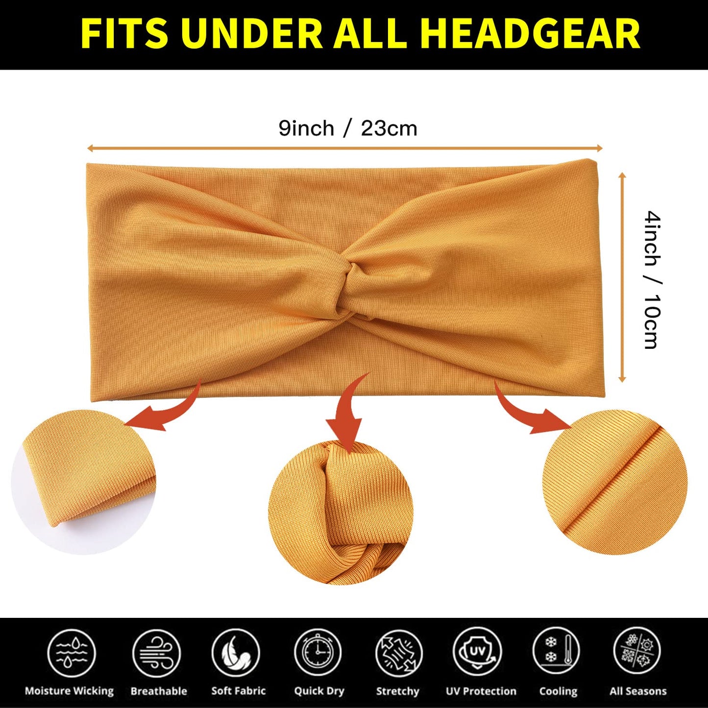 Yeshan 12 Pack Wide Twist No Slip Turban Stretchy Criss Cross Yoga Workout Sport Hair Bands Solid Color Bandana Headbands