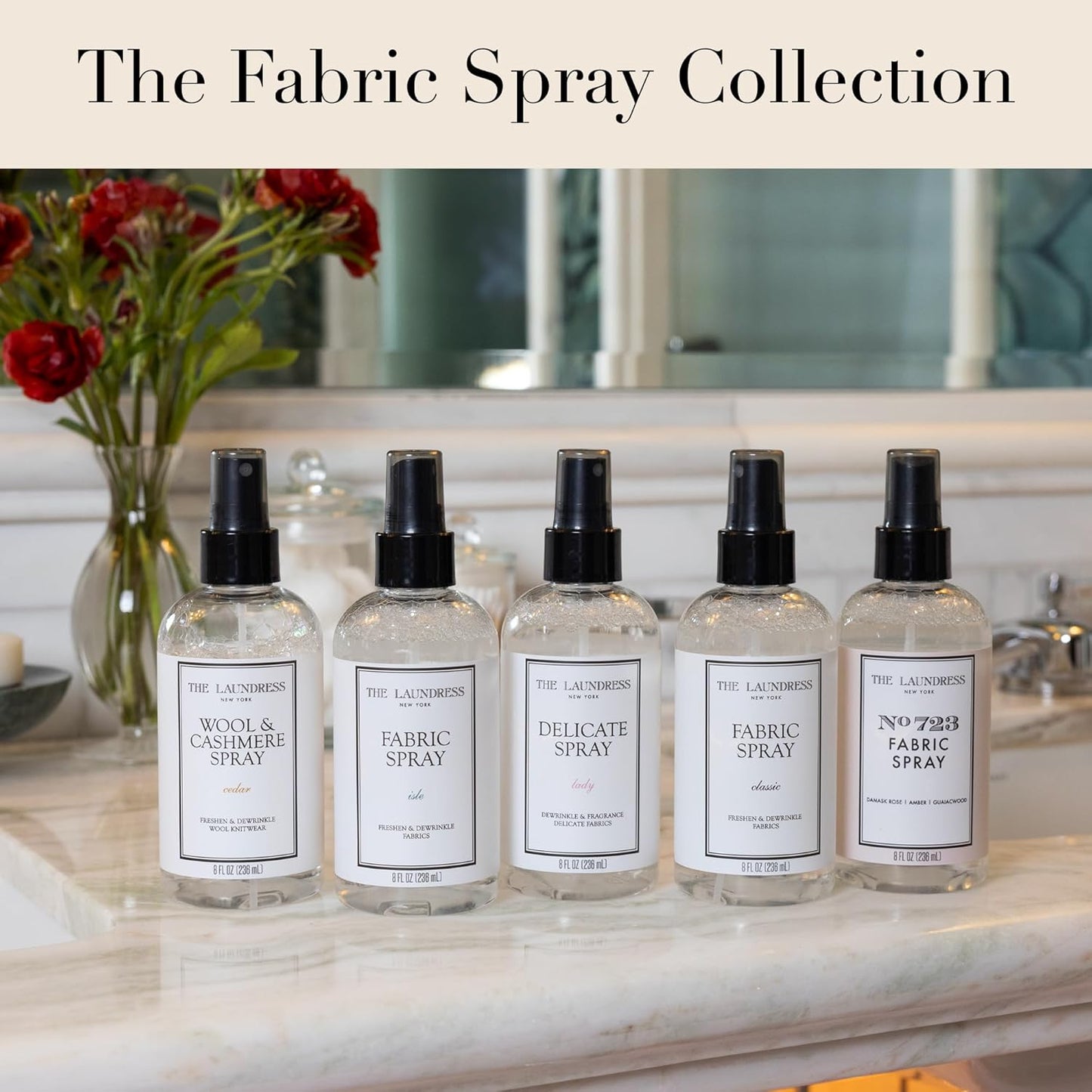 The Laundress Classic Fabric Spray, Wrinkle Release Spray, Upholstery and Linen Spray, Fabric Refresher, Clean Laundry Scent, 8 Fl Oz