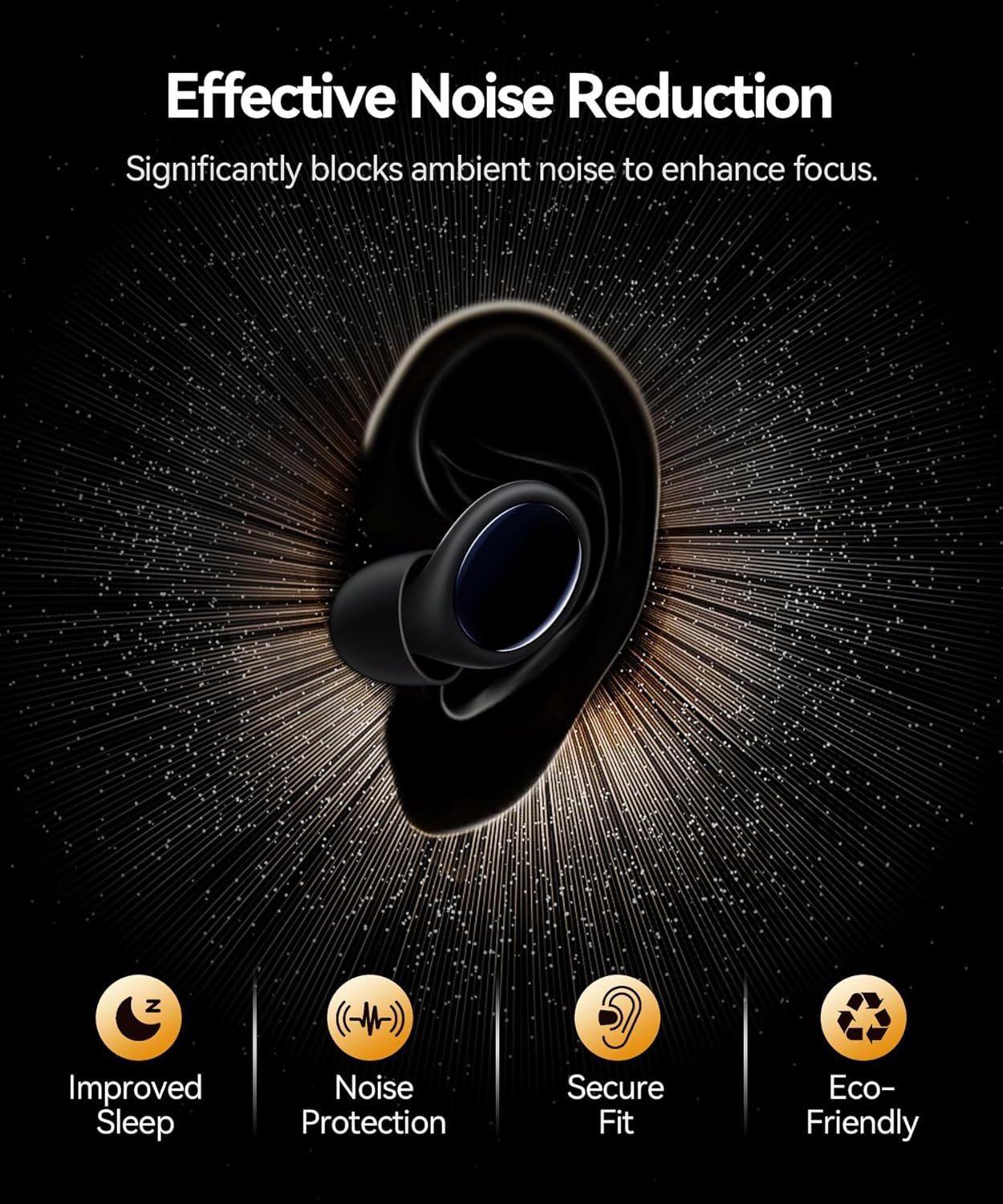 Ear Plugs for Sleeping 45dB Noise Cancelling Ear Plugs for Concerts & Noise Reduction, Earplugs for Sleep, Snoring Airplane Musician Calmer, Silicone Earplugs Reusable Concert Ear Plug +8Tip Black