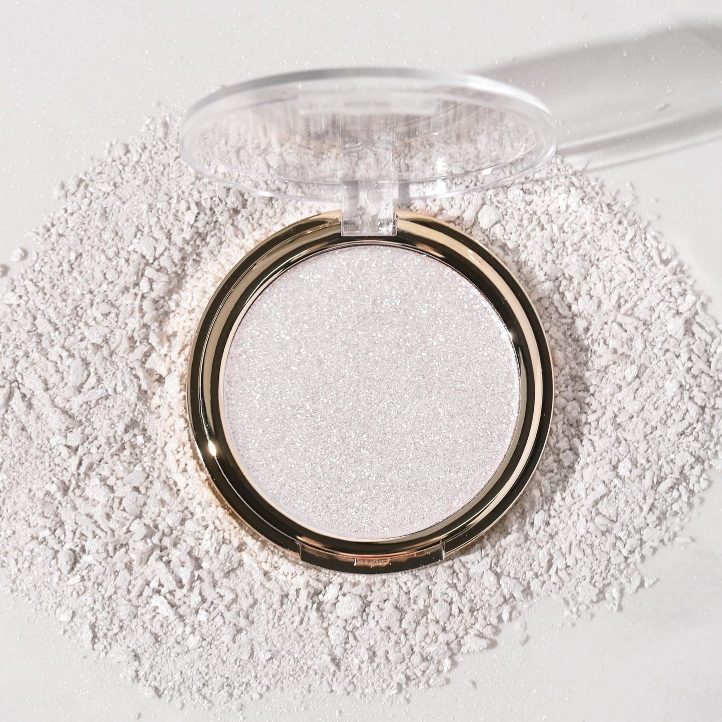 YOUNG VISION Pressed Powder Highlighter, Baked Natural Glow Contour Powder & Face Highlighter, Cruelty Free, Shimmer Highlighting Makeup for Face, Eye, Eyeshadow, Body, Skin (Silver)