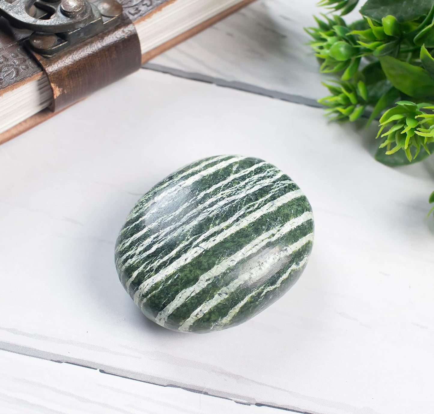 Crocon 50mm Swiss Opal Large Oval Palm Stone 900+ Carats Pocket Massage Worry Stones for Natural Body Chakra Balancing Reiki Healing Stones and Crystal Grid Healing Massage Spa Energy Crystals