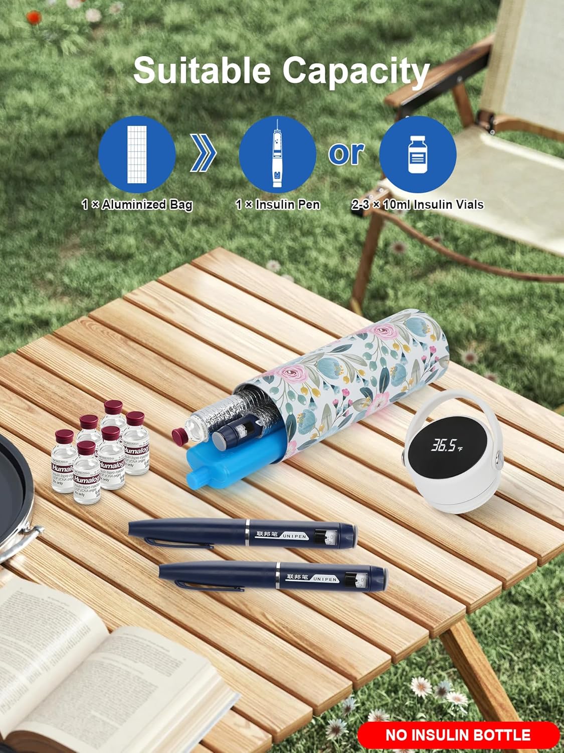 YOUSHARES Insulin Vials Protective Bag - Aluminum Foil Insulated Sleeves Compatible with Diabetic Pens & Peptide Vial, Medicine Organizer Protector for Diabetes Cooler Bottle Travel Case