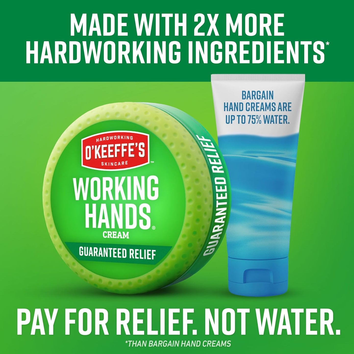 O'Keeffe's Working Hands Hand Cream for Extreme Dryness - 3.4 oz Jar (12 Pack) - Repairing Skincare for Cracked, Dry Hands