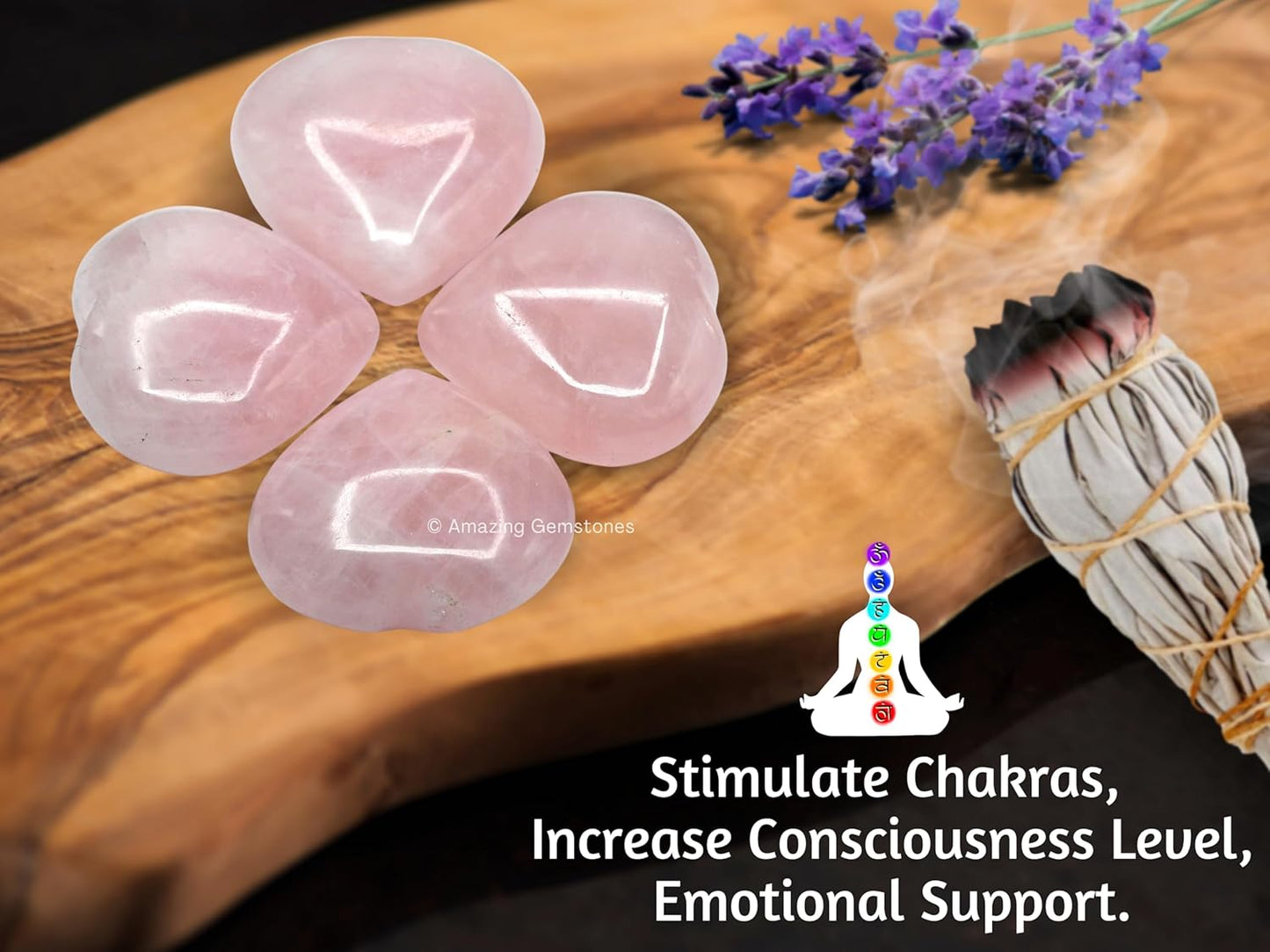Rose Quartz Crystal Heart Palm Stone - Pocket Massage Worry Stone for Natural Body Chakra Balancing, Reiki Healing and Crystal Grid