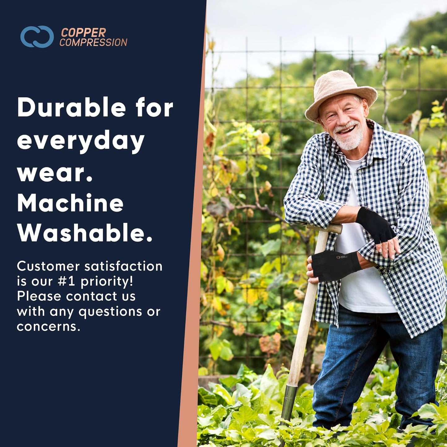 Copper Compression Arthritis Gloves | Fingerless Arthritis Carpal Tunnel Pain Relief Gloves For Men & Women | Hand Support Wrist Brace For Rheumatoid, Tendonitis, Swelling, Crocheting 2 Pairs Black L