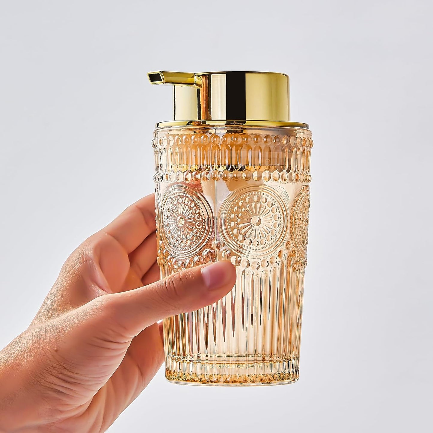 Foaming Hand Soap Dispenser, Glass Foam Soap Holder, Refillable Lotion Dispenser (L-Clear-Foaming)