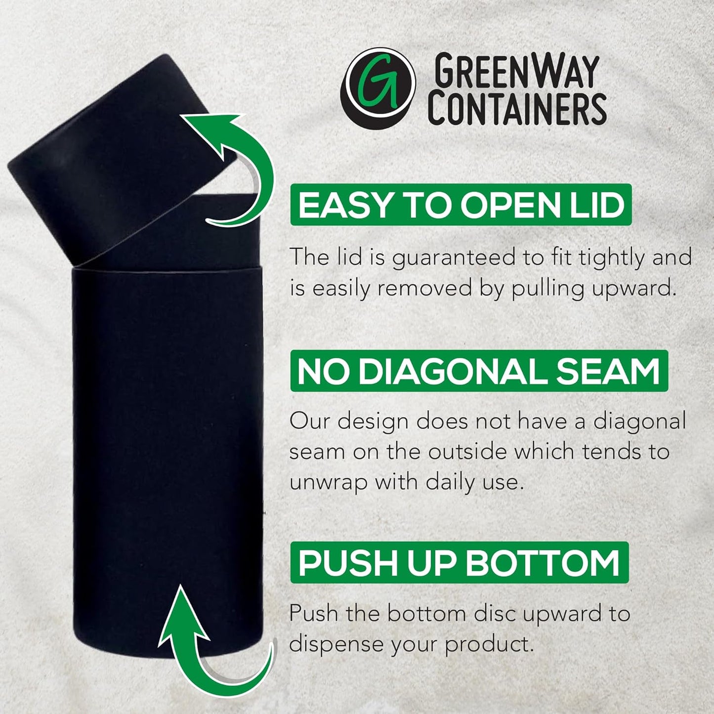 GreenWay 2.5oz / 70g Kraft Paperboard Deodorant Tubes with Lids - 6 Pack Solid Perfume Tubes Refillable DIY Cosmetic Containers - Deodorant Containers Lotion Tubes Empty Holder Tubes Kraft - Brown