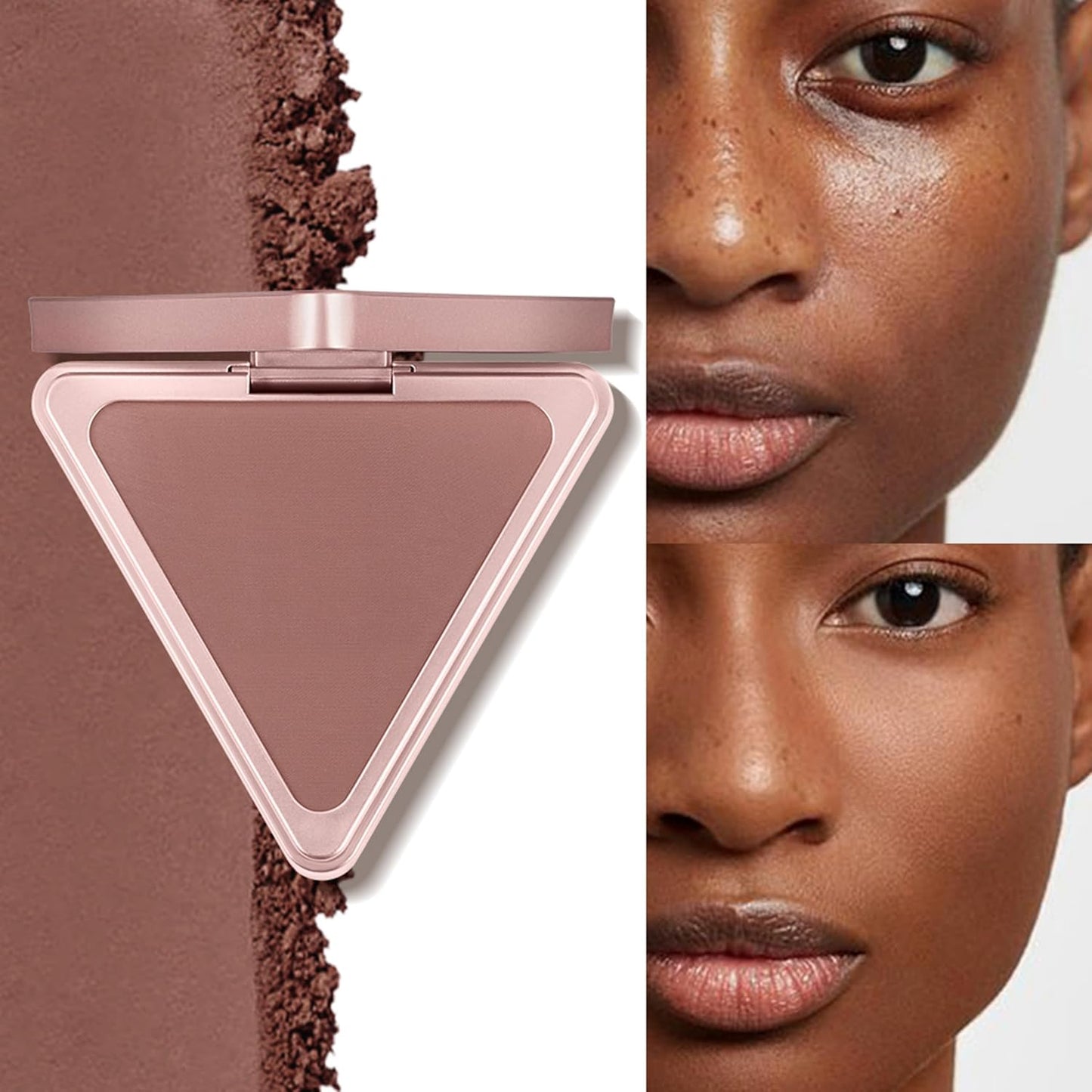 MAEPEOR Matte Bronzer Powder 5 Colors Buildable Natural Contour Bronzer Palette Long Lasting Setting Face Bronzered Powder (03 Tan)