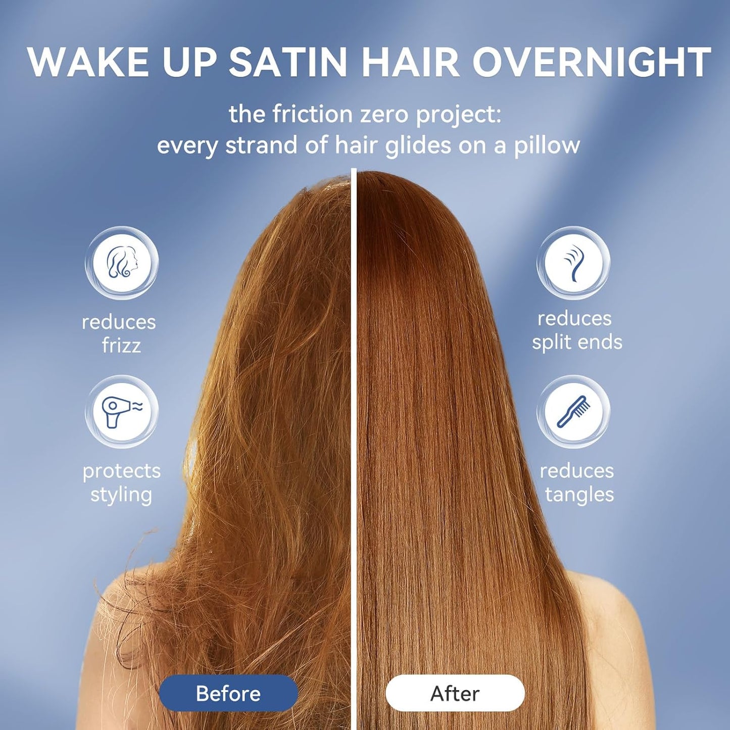 Tyfitb Satin Pillowcase Set for Hair & Skin Care – Cooling, Hypoallergenic, Anti-Frizz, Wrinkle-Free – Soft, Luxurious Pillowcases with Envelope Closure – 2-Pack, Standard Size 20x26, Gift-Ready