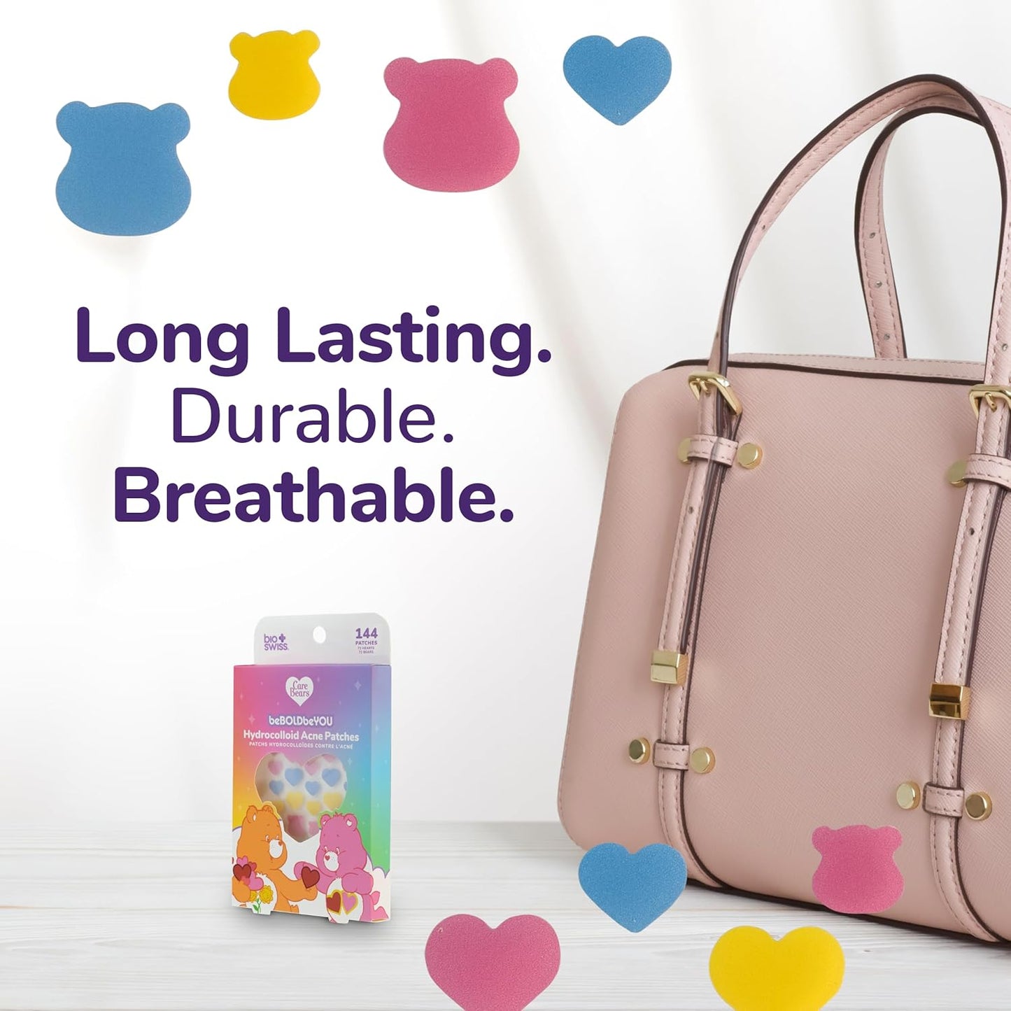 BioSwiss Care Bears Pimple Patches, Hydrocolloid Acne Patch for Zits and Blemishes, Face and Skin Stickers, 144 Count