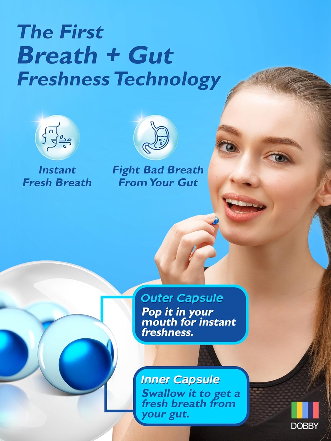 PaperMints CoolCaps - Instant Fresh Breath Mints Sugar-Free, 10 x Tubes of 18 capsules Extreme Bad Breath Treatment for Adults, Breath Freshener Pearls for Halitosis Treatment Keto-Friendly Peppermint