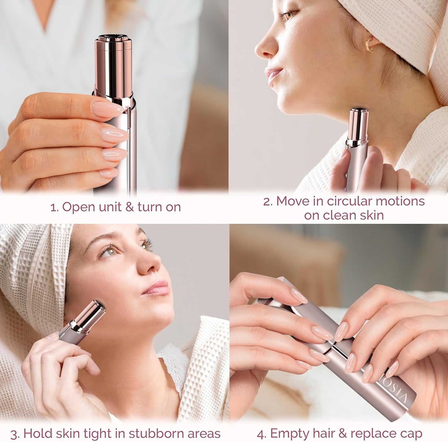 Facial Hair Removal for Women | Electric Razor Device Small Mustache Dermaplaning Remover Tools Tweezers Epilator Trimmer Face Dermaplane Shavers Beauty Gadgets Set Accessories by VISOFO (Andalusite)