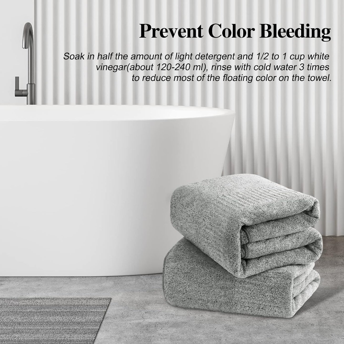 SEISSO Bath Towels Set of 4 Premium Bath Towels 35” x 63” Oversized Towels for Bathroom Quick Drying & Lightweight Bath Sheets Towels for Adults - Multipurpose Use as Bathroom,Shower (Grey)