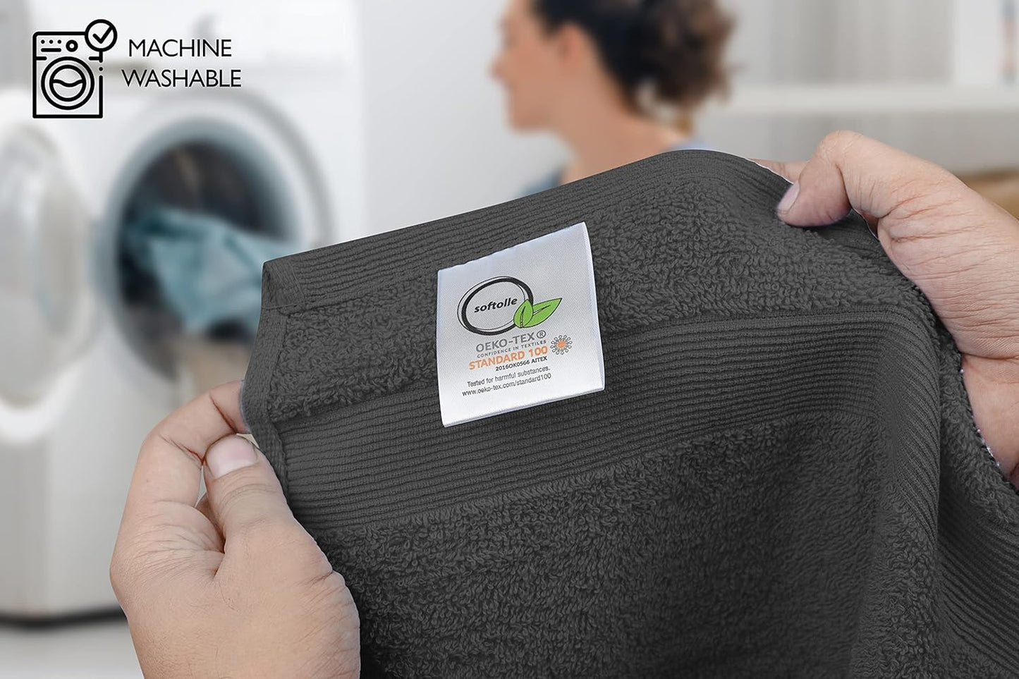 Premium Wash Cloths Pack of 12 (13" x 13") 100% Ring Spun Cotton | Luxury Washcloths | Ultra Soft Face Towels | Highly Absorbent Wash Cloths for face (Grey)