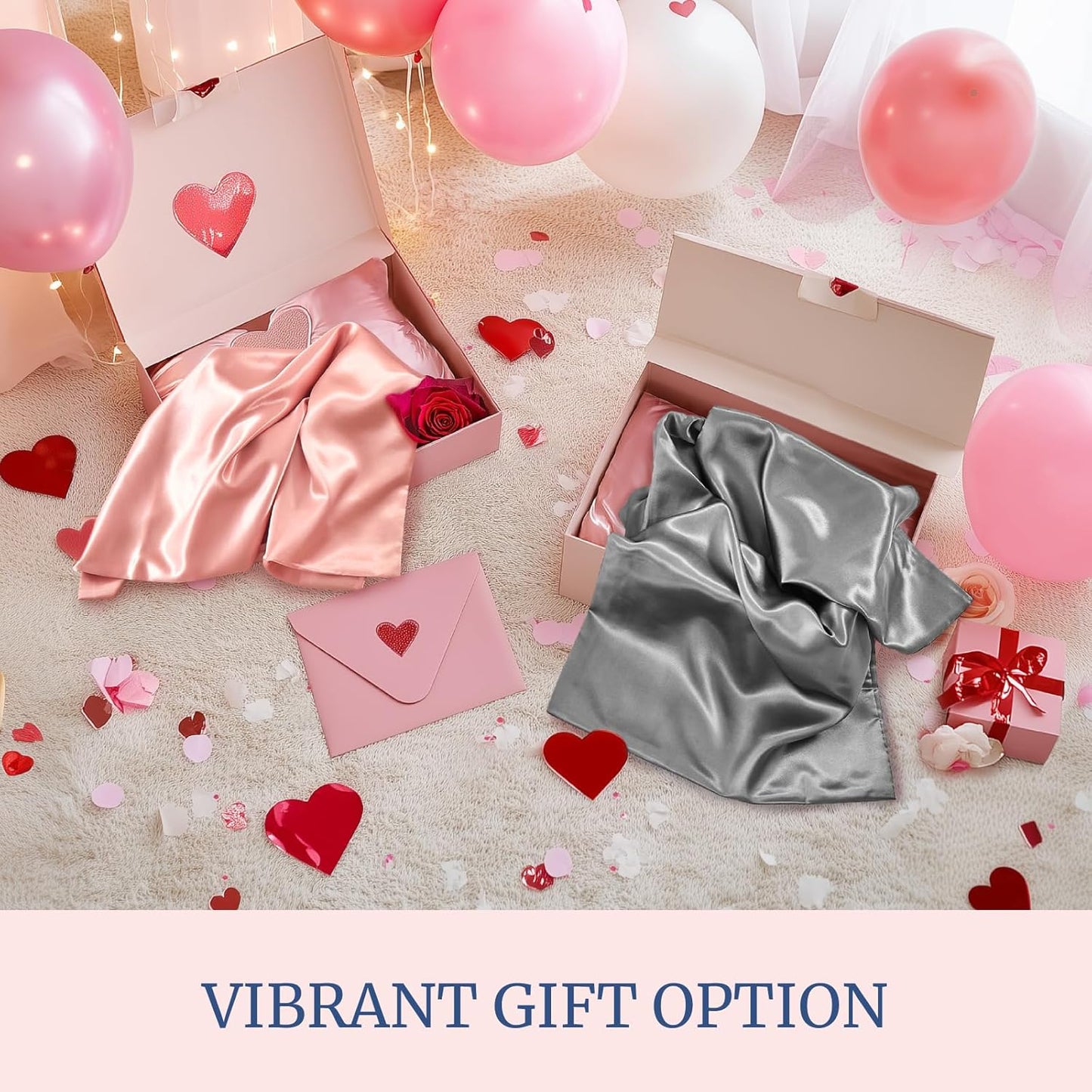 BEDELITE Satin Pillowcase for Hair and Skin, Super Soft Similar to Silk Pillow Cases 4 Pack with Envelope Closure, Cooling Pillowcases for Women Men (20"x36" King Size, Grey)