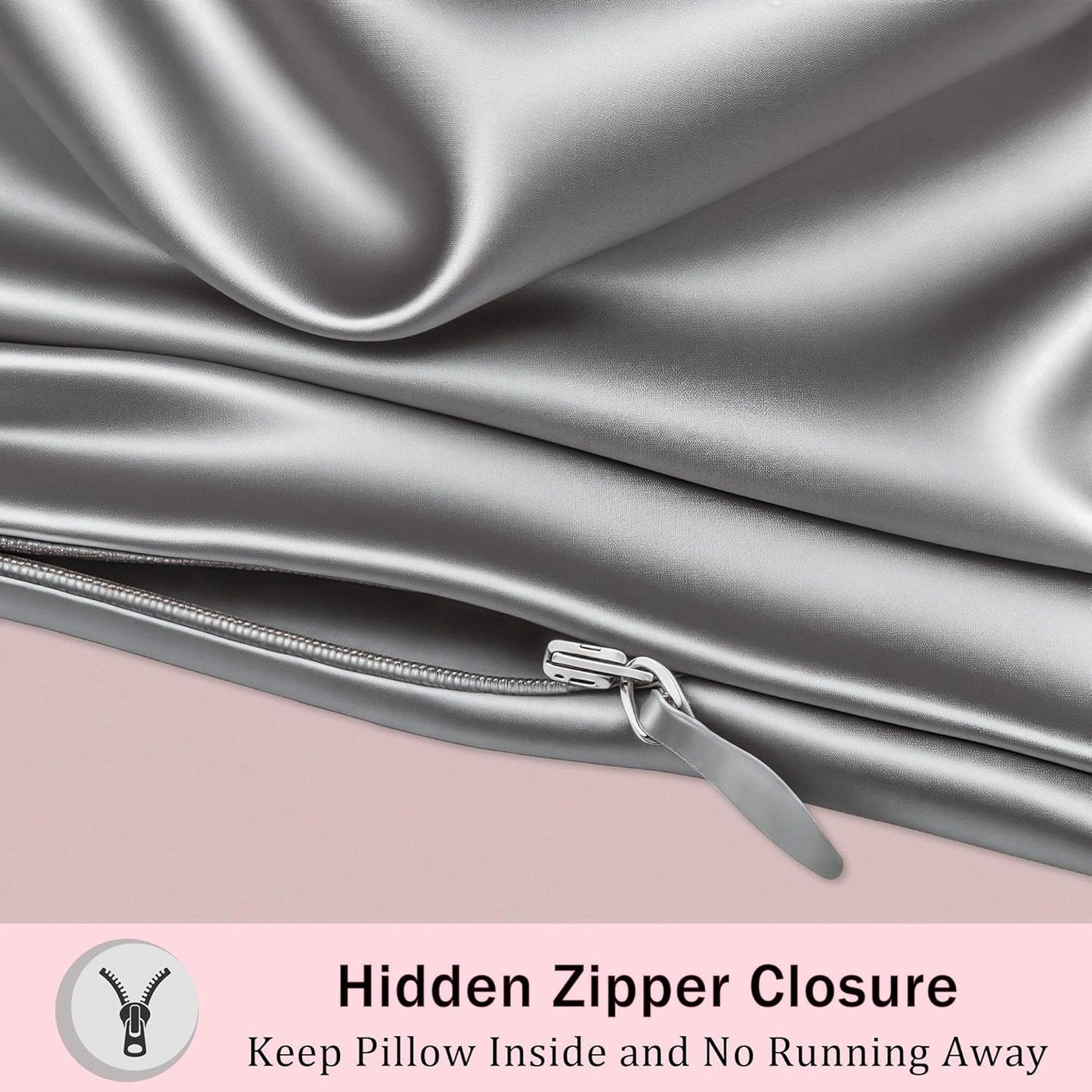 Mulberry Silk Pillow Cases Queen Size Set of 2, Ultra Smooth Soft Breathable Cooling Pillow Cases for Hot Sleepers, Silk Satin Pillowcases 2 Pack with Zipper for Hair and Skin, Gifts for Women