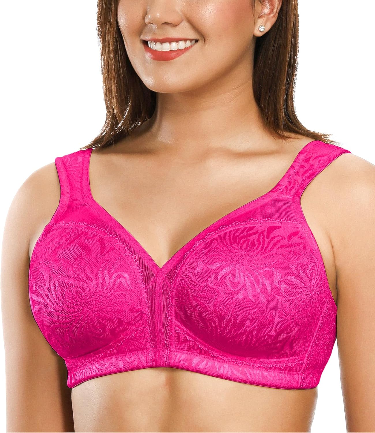 ZeroBound Women's Minimizer Bras Comfort Cushion Strap Wirefree Full Coverage Large Bust Non-Padded Bra