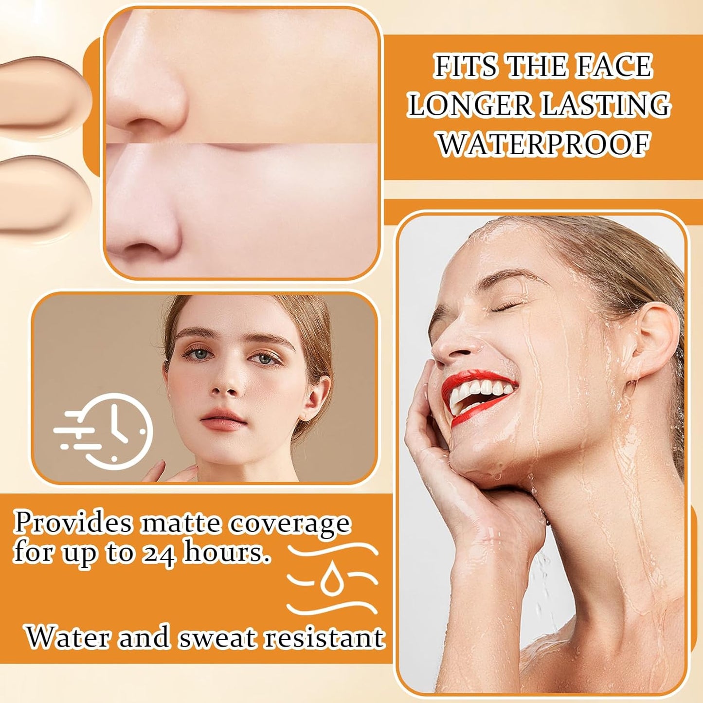 Mushroom Head Air Cushion CC Cream Foundation Makeup,Moisturizing BB Cream Face Makeup Liquid Foundation,Long Lasting Full Coverage Concealer for All Skin Types（Natural）