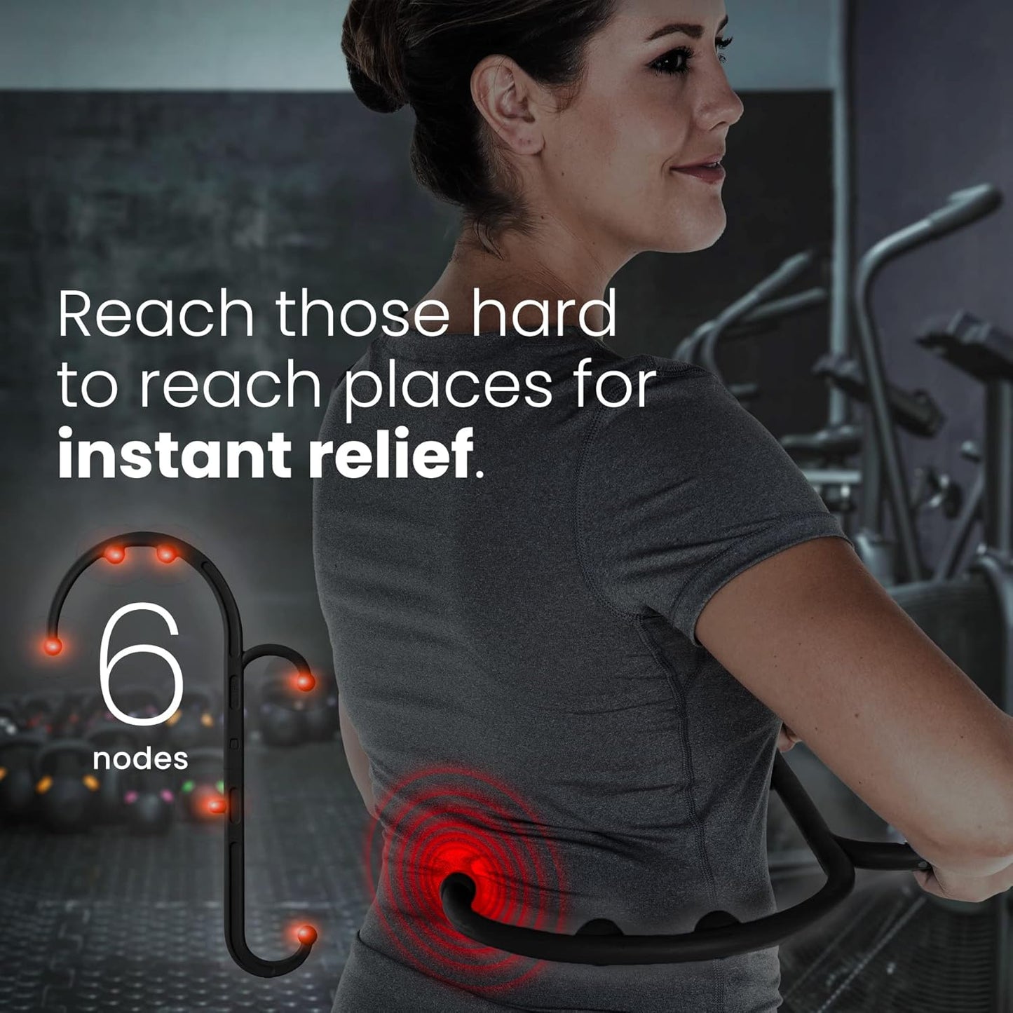 LiBa Back and Neck Massager - Trigger Point Massage Tools for Pain Relief and Manual Massage Hook Therapy Handheld Back Neck Shoulder Massager Black - Gift for Women & Men