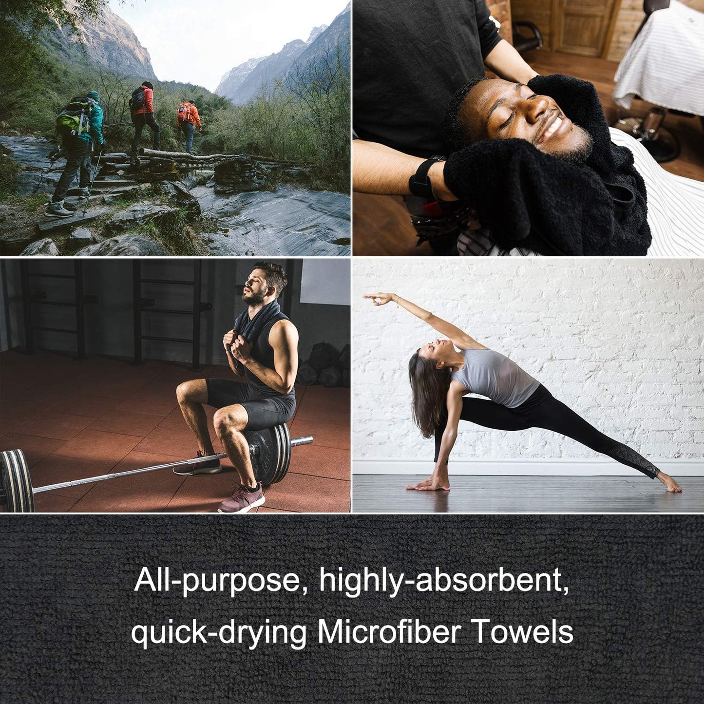 Arkwright Microfiber Gym Towel - Pack of 12 - Super Soft, Quick Dry Workout Sweat Towels, 300 GSM Lightweight & Absorbent for Sports, Working Out, Yoga, and Spa, 16 x 27 in, White