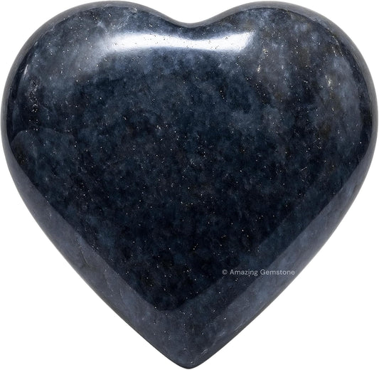 Amazing Gemstone Blue Aventurine Crystal Heart Palm Stone - Pocket Massage Worry Stone for Natural Body Chakra Balancing, Reiki Healing and Crystal Grid