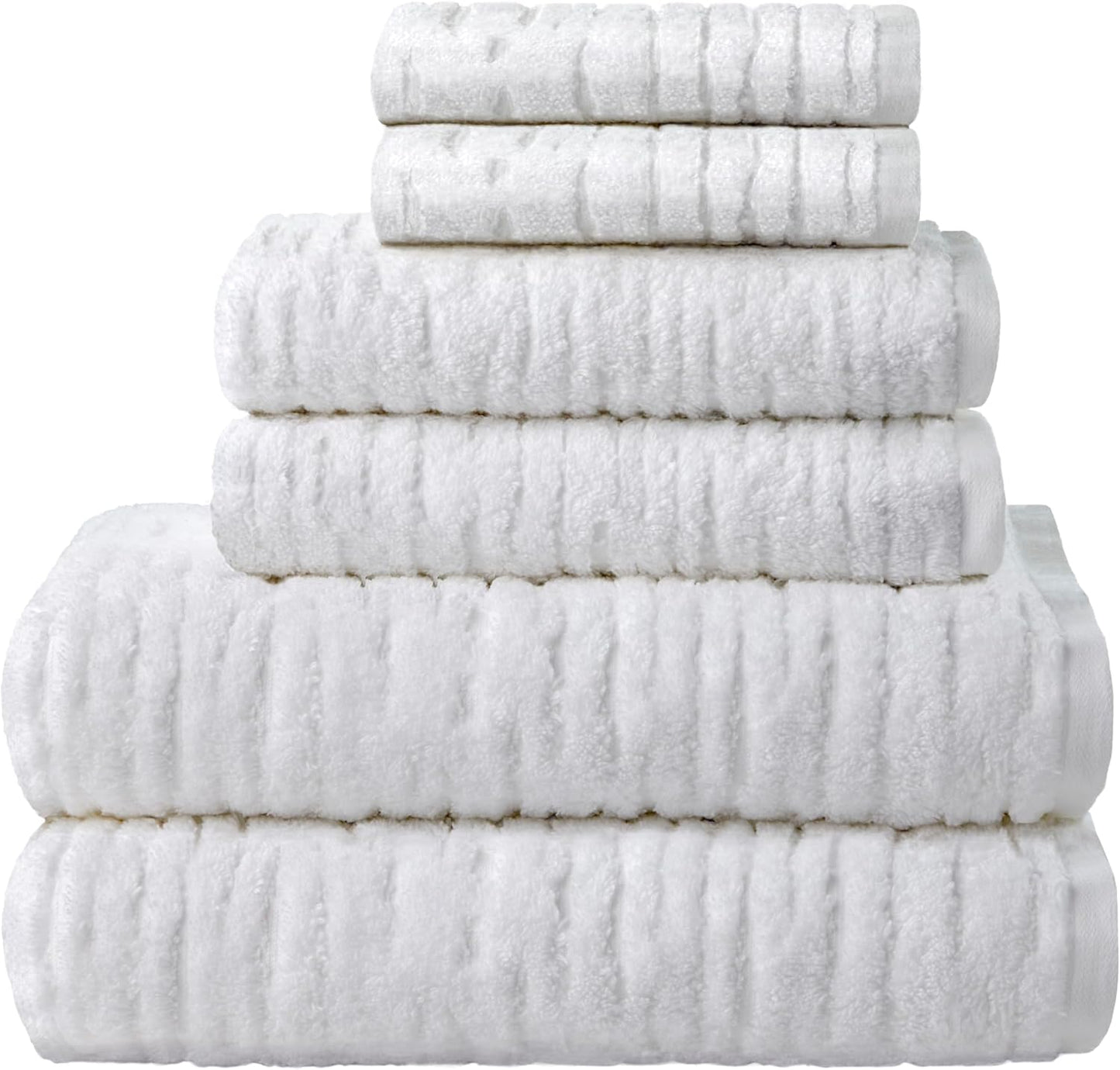 SKL Home CloudSoft Cotton Luxury 6-Piece Towel Set, White