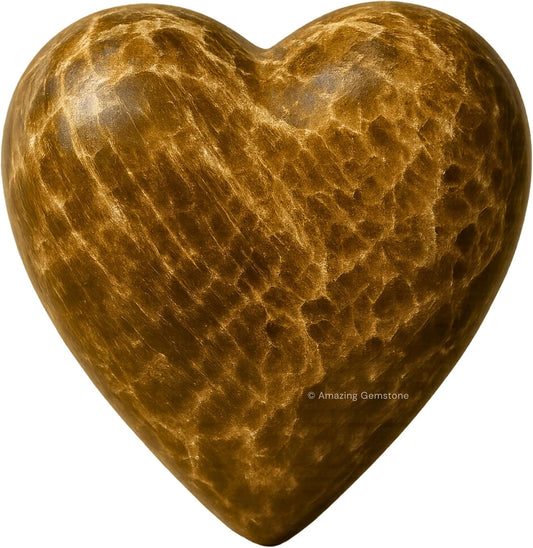 Aragonite Crystal Heart Palm Stone - Pocket Massage Worry Stone for Natural Body Chakra Balancing, Reiki Healing and Crystal Grid