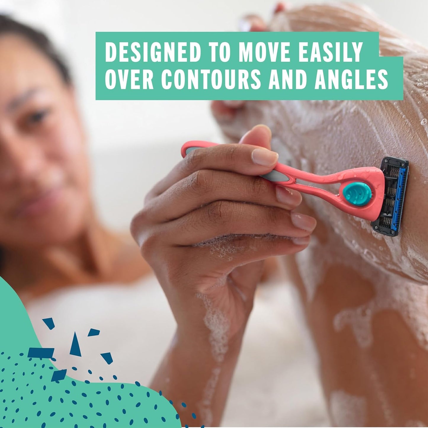 Preserve Shave 5 Five Blade Refillable Razor, Made from Recycled Materials, Navy Blue