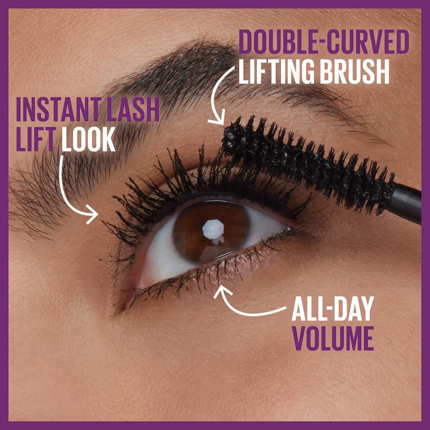 Maybelline The Falsies Lash Lift Washable Mascara Volumizing, Lengthening, Lifting, Curling, Multiplying, Eye Makeup, Ultra Black, 1 Count