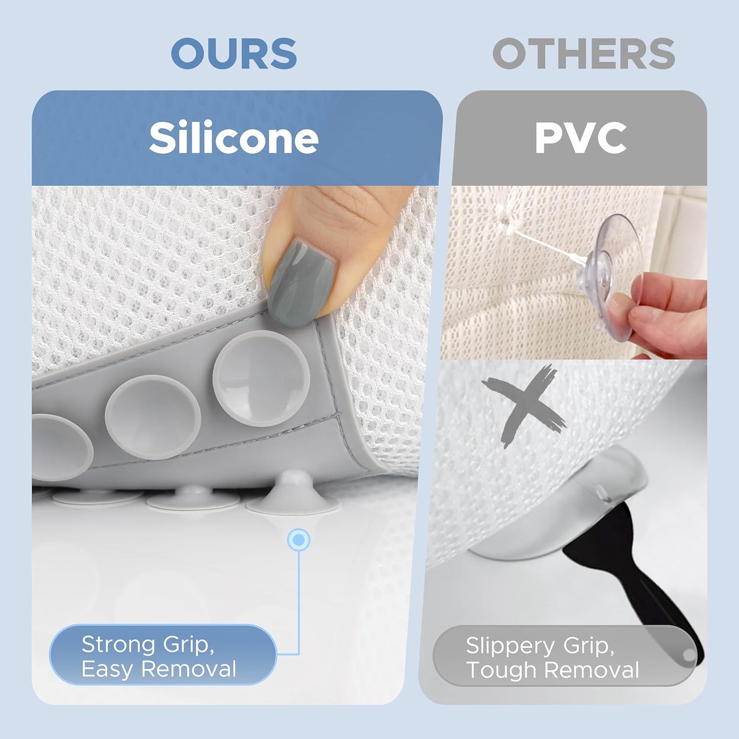 Sunlit Ultra Soft Full Body Bath Pillow for Bathtub, Luxury Thick Tub Pillow for Head Neck Back Support with Lumbar Pillow Multi-Function Stopper, Spa Pillow with Strong Suction Cups, Bath Accessories