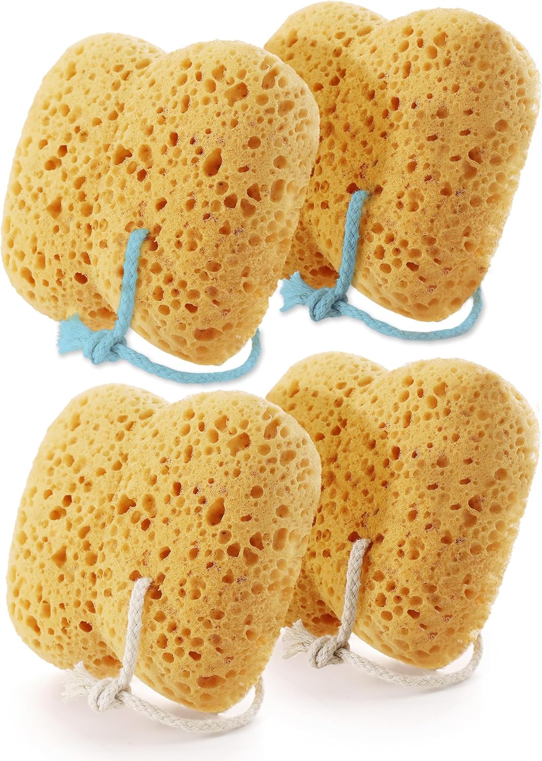 Bathing Sponges, Azymi 4-Pack Shower Sponge for Women Men, Body Wash Sponges with Dense Foam for Gentle & Deep Cleansing, Ultra-Soft for Sensitive Dry Skin