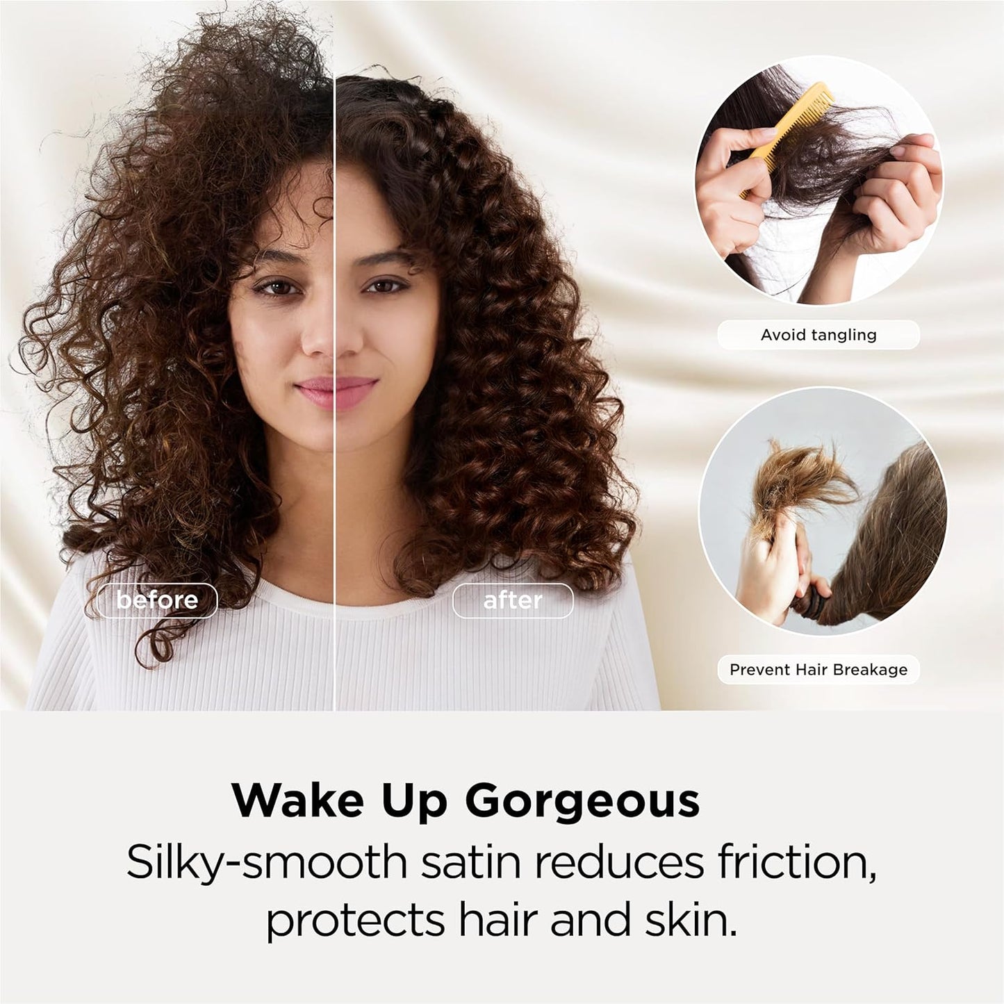 Bedsure Satin Pillowcase 2 Pack Similar to Silk Pillow Cases Standard Size, Pillow Case for Sleeping Women with Envelope Closure, Gifts for Women Men, Champagne Gold, 20x26 Inches, 2pcs