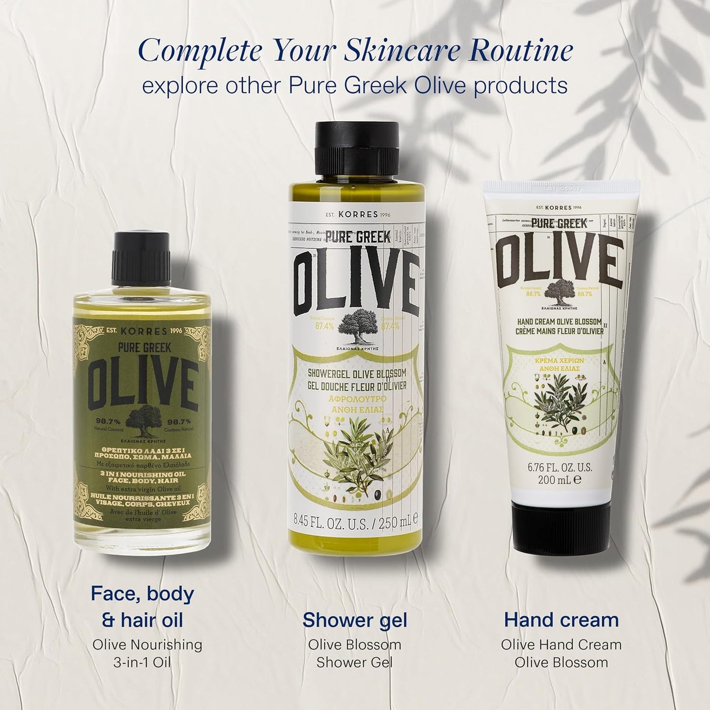 KORRES Extra Virgin Olive Oil for Face, Hair and Body, Moisturizer for Dry Skin and Hair, Pure, Greek Cold Pressed Olive Oil, Multi-Tasker Skincare for Women, Hydrating and Nourishing, 3.38 fl oz