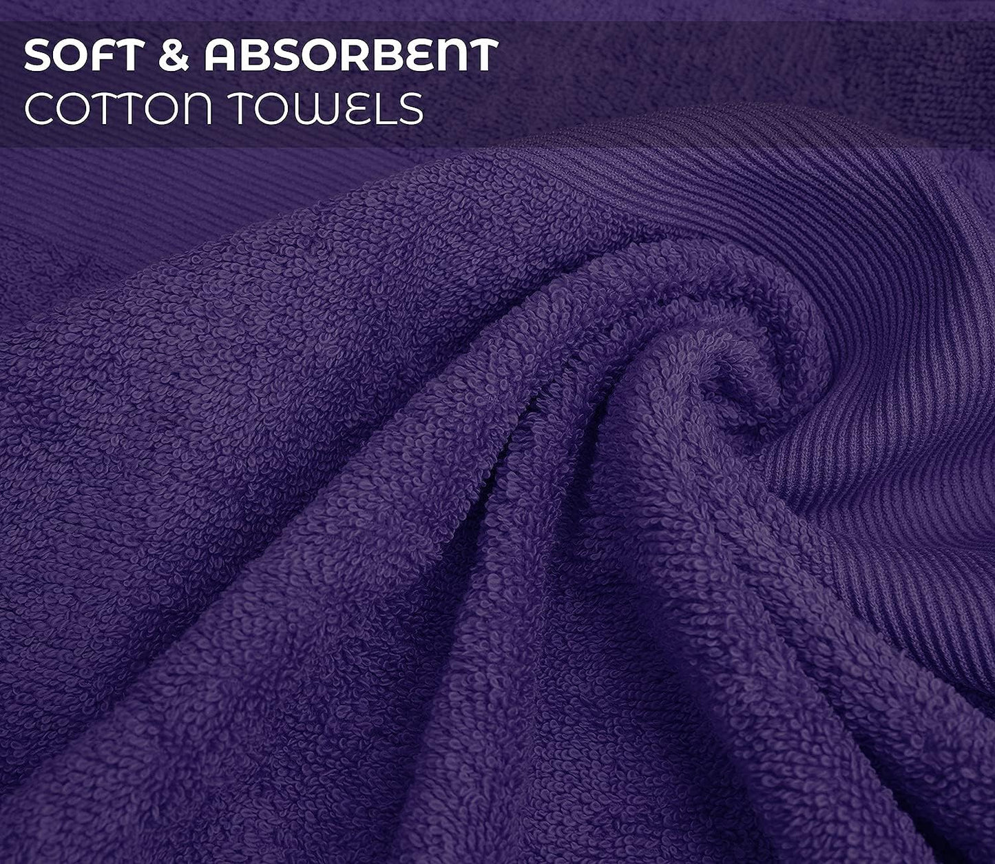 Softolle Luxury Bath Towels Set of 4 (27” x 54”) | Towels for Bathroom | Super Soft | Highly Absorbent Towels for Home, Spa, Gym (Purple)