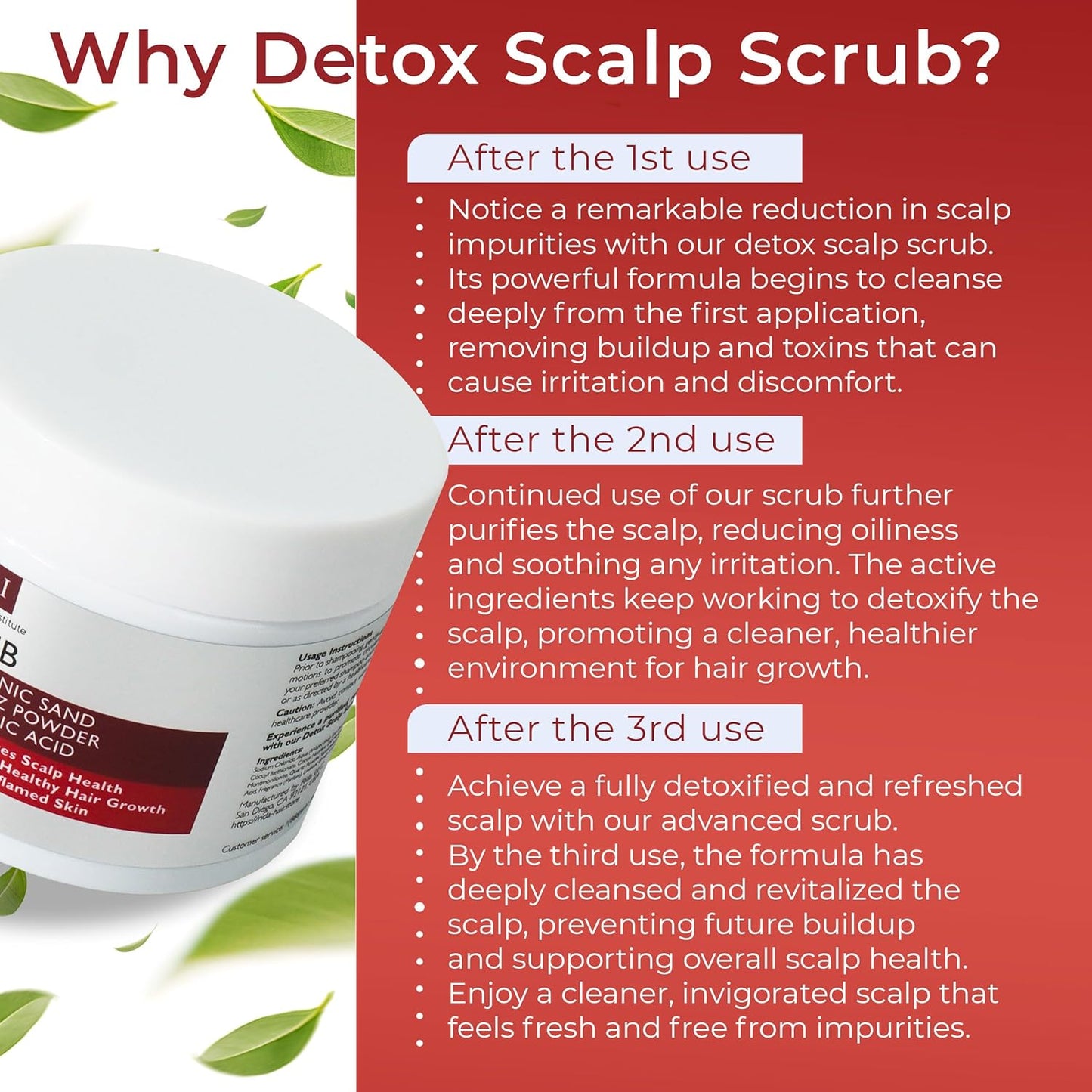 Scalp Scrub with Tea Tree Oil for Hair Growth | DHT Blockers, Volcanic Sand & Mineral Complex | Detoxifies, Exfoliates & Removes Flakes | Clears Build-Up for a Healthy Scalp | 7.77 fl oz