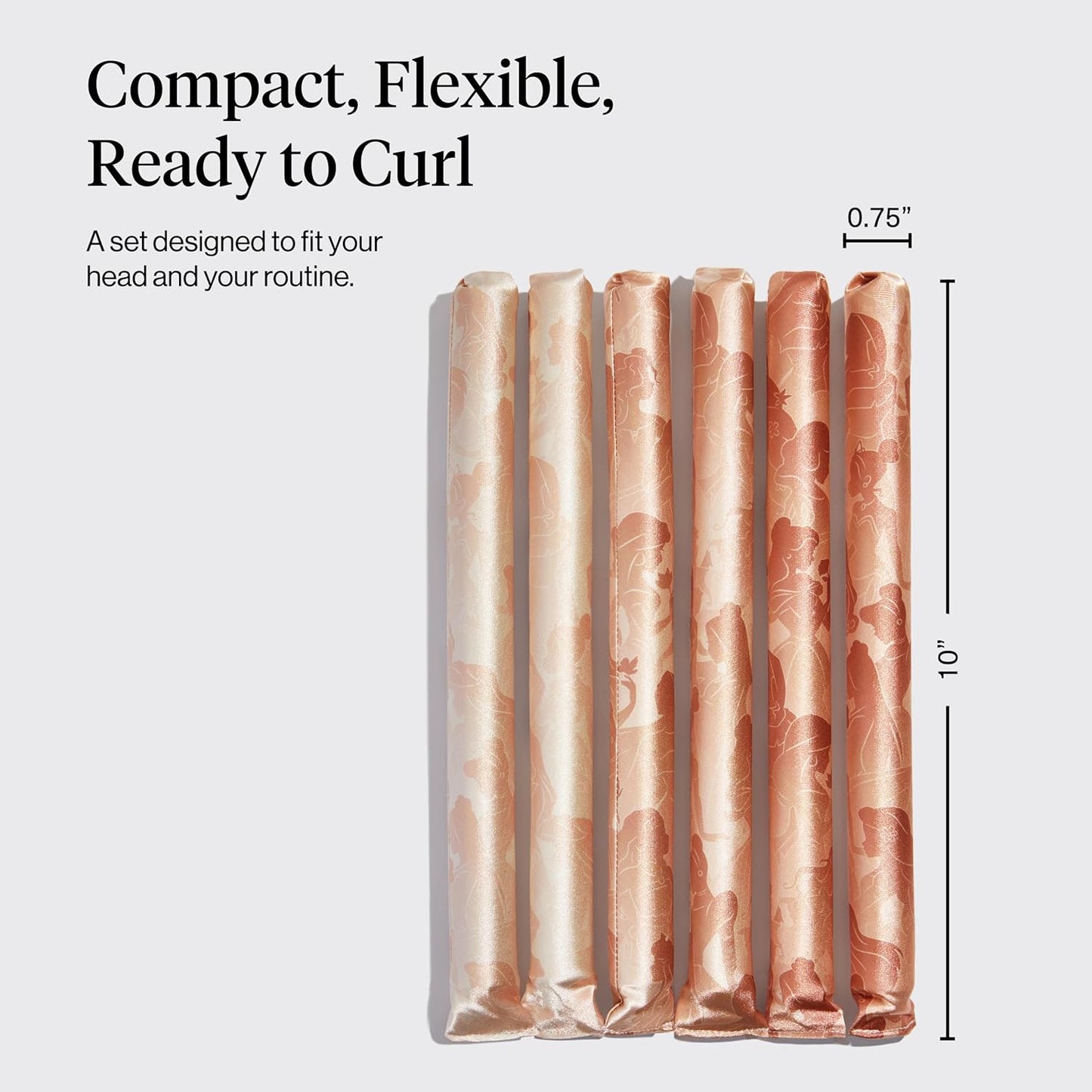 Disney & Kitsch Satin Heatless Curling Rod - Hair Curler Set, Heatless Curls Overnight, Hair Rollers for Soft Curls & Frizz-Free Styling, No Heat Curlers To Sleep in - 6pcs, Disney Princess