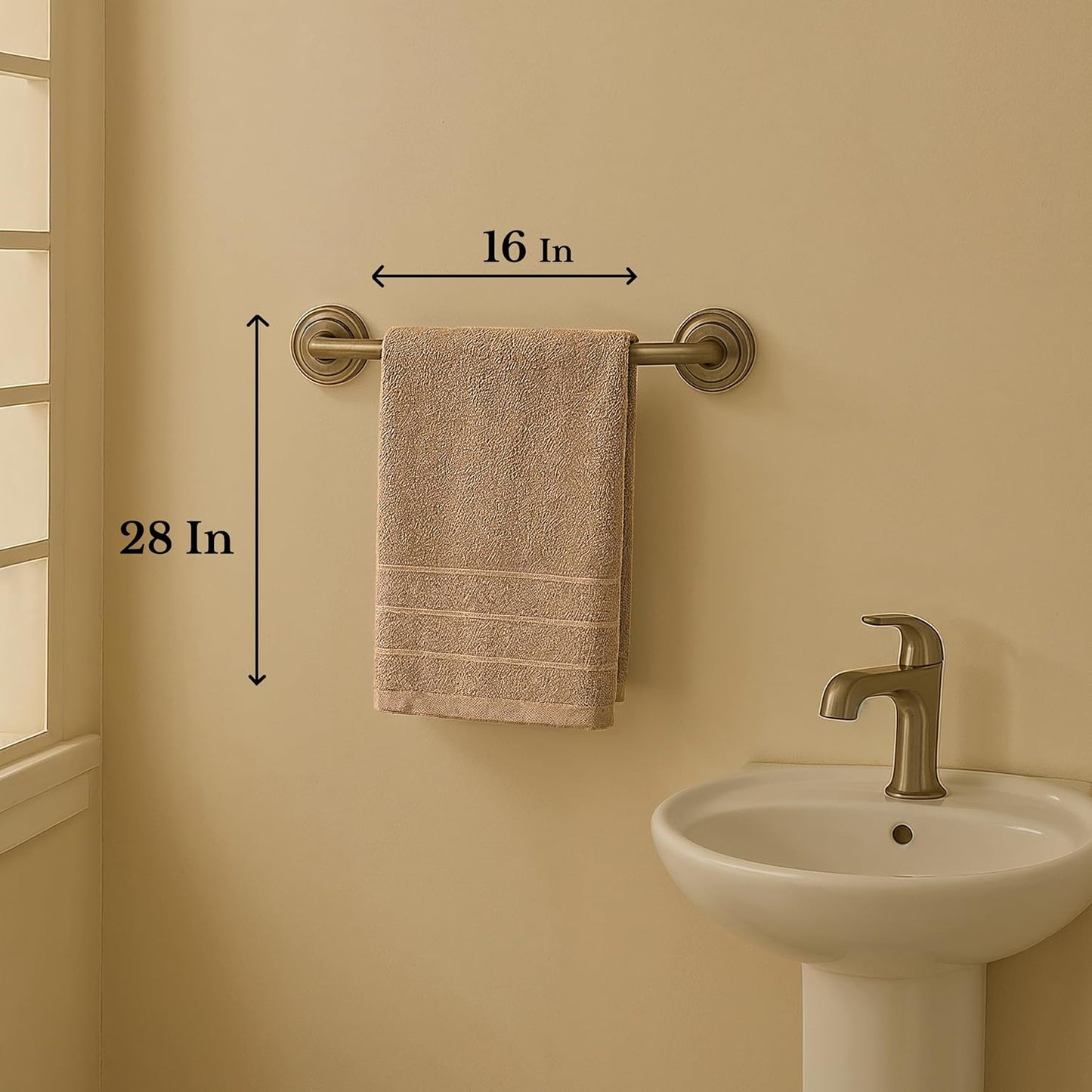 Casa Platino 4 Pack 100% Cotton Hand Towels (16"x28") - Ring Spun - Quick Dry, Soft & Absorbent Hand Towels Set of 4 - Hotel, Spa, Beauty, Gym, Bathroom - Remains Soft After Multiple Washes - Taupe