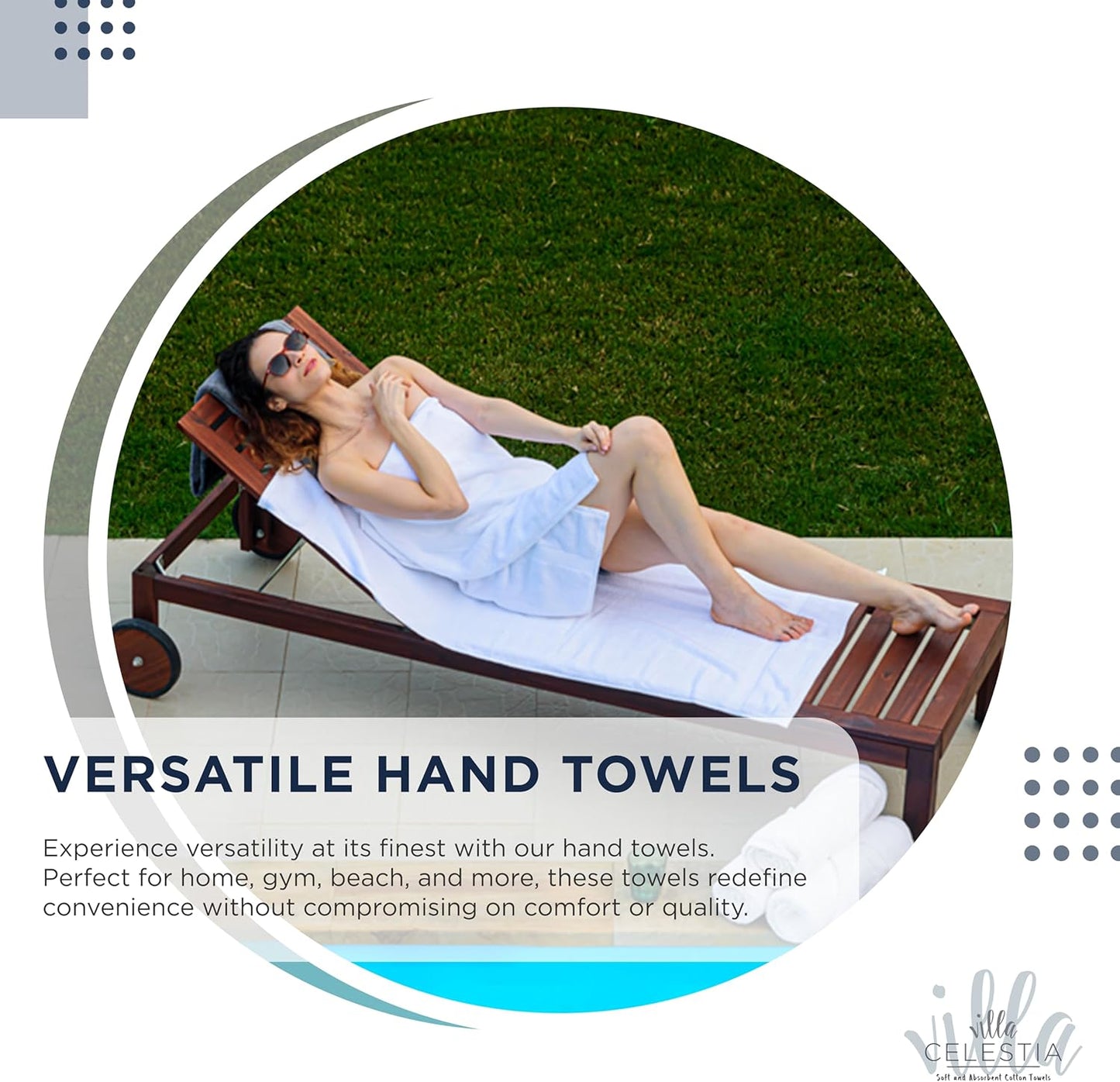 100% Cotton Hand Towel Set of 4, (16 x 28 inches) Sustainable, Soft, Highly Absorbent, Quick Drying, Combed Cotton Hand Towels Pack of 4 Ideal for Hotels, Spa, Bathroom, Dorm, Navy Blue
