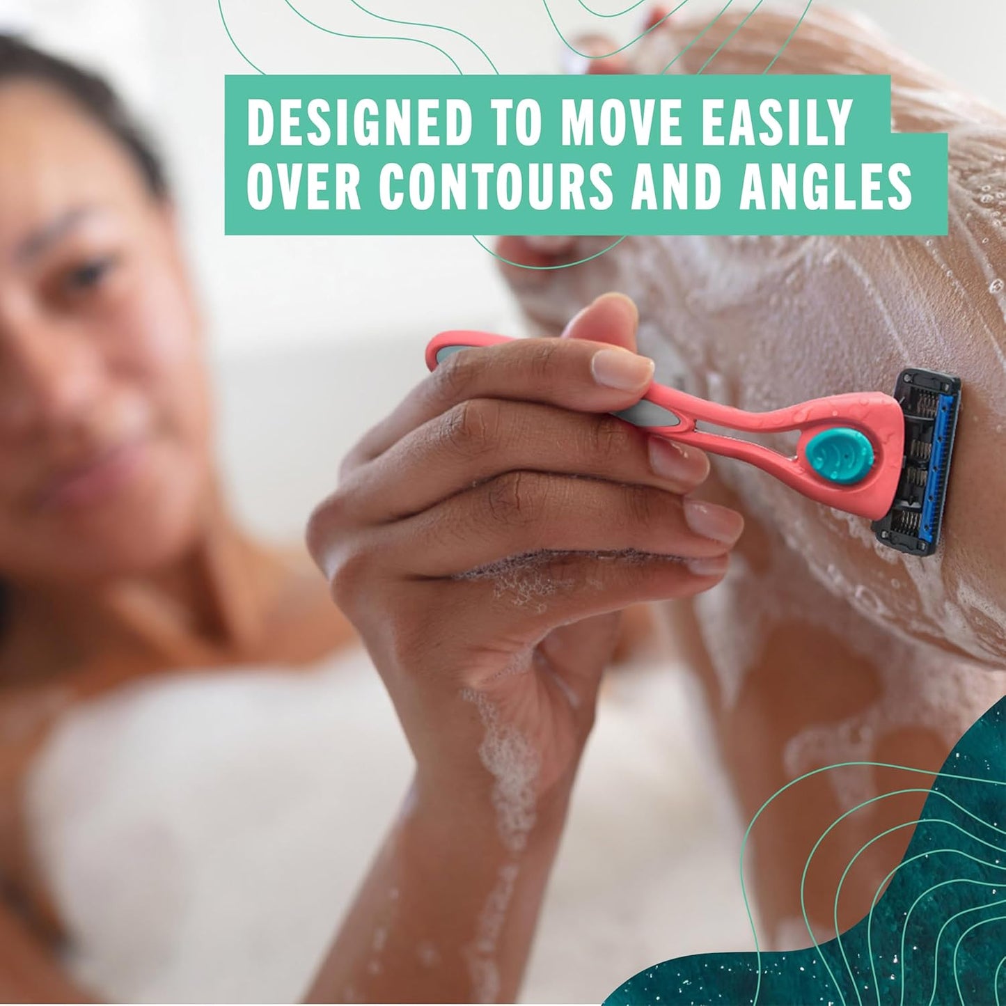 Preserve POPi Shave 5 Razor System Made with Recycled Ocean Plastic and 5-blade cartridge, Charcoal Grey