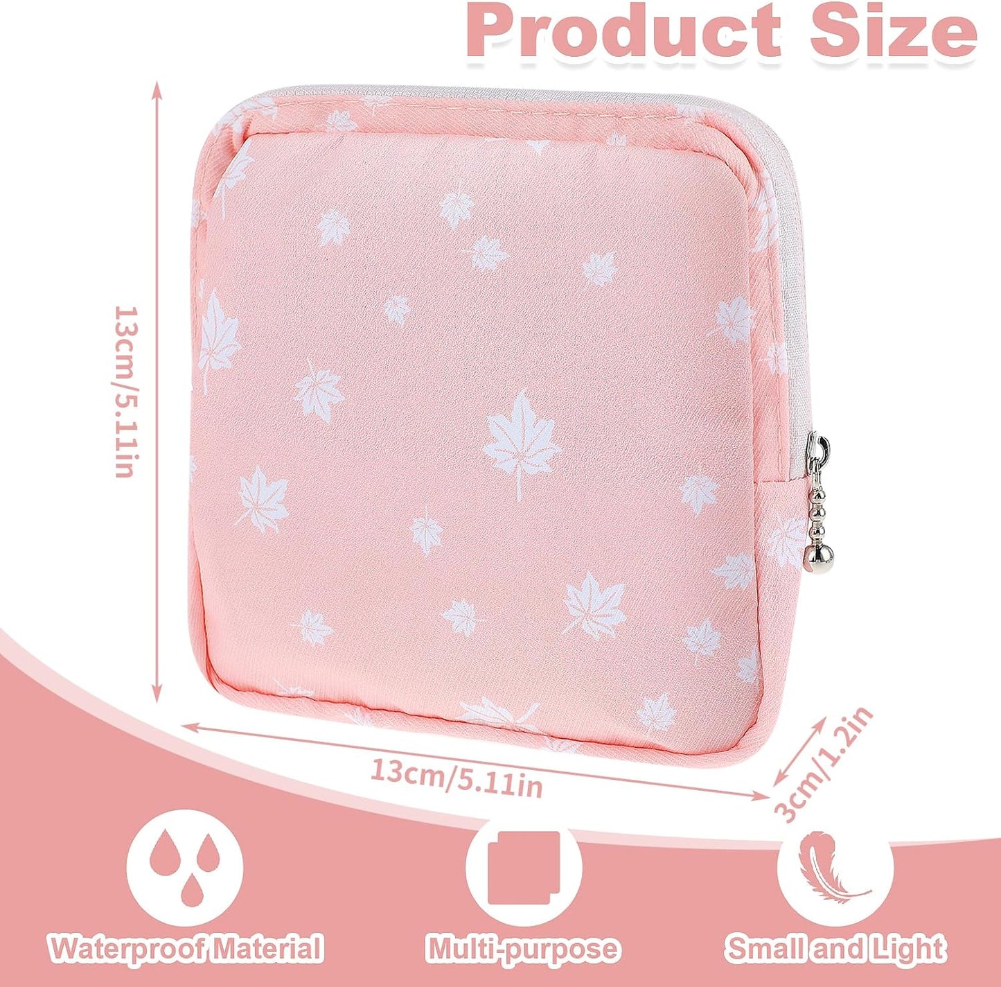 3Pcs Sanitary Napkin Storage Pouch, Cotton Menstrual Cup Holder, Portable Period Kit Bag for Women & Teen Girls