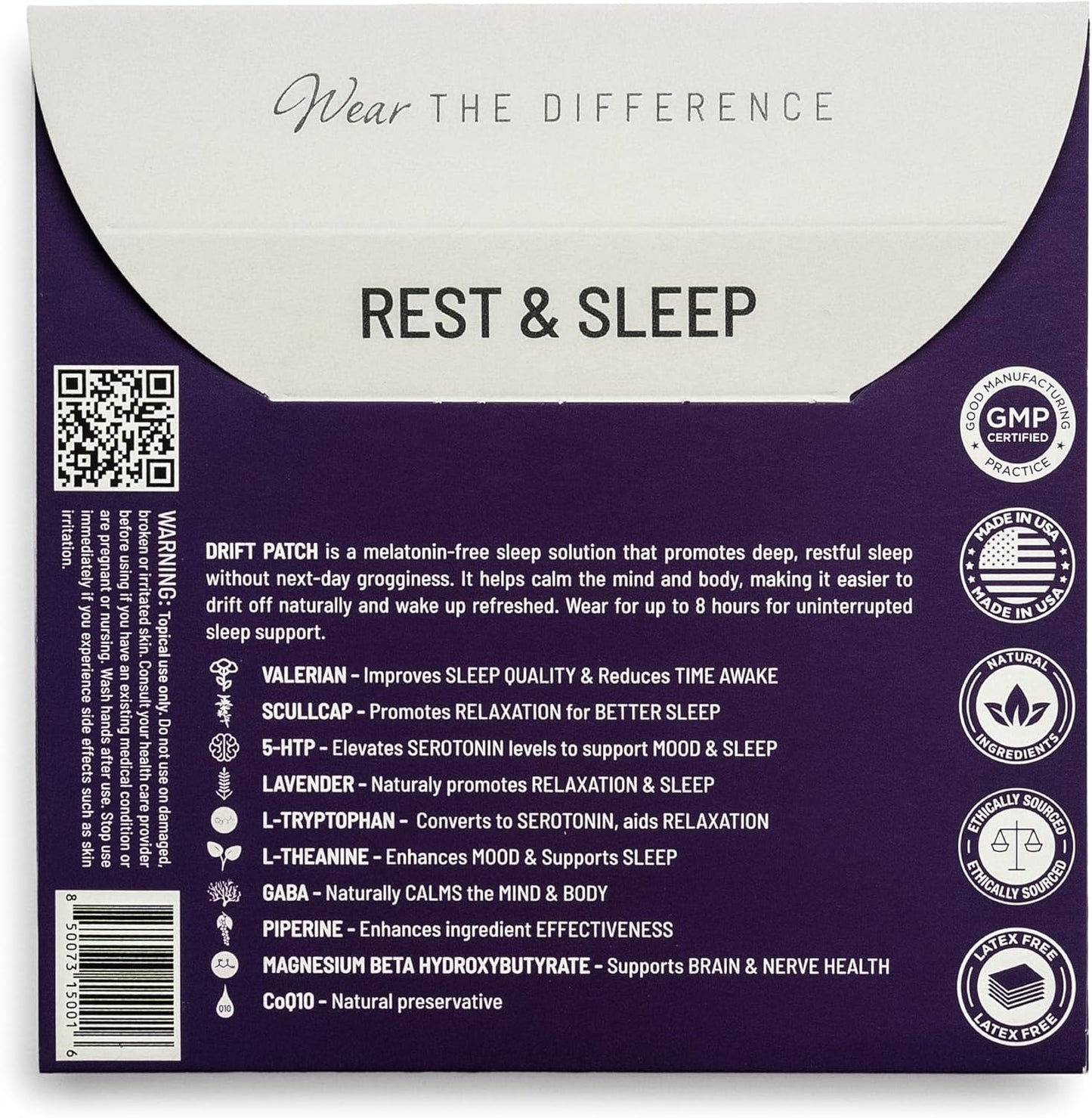 Drift Film Patches - Topical Sleep Patches for Rest & Relaxation - Patch with Valerian, GABA, and Lavender - Deep Natural Sleep - Long-Lasting Effect - 4 Pack
