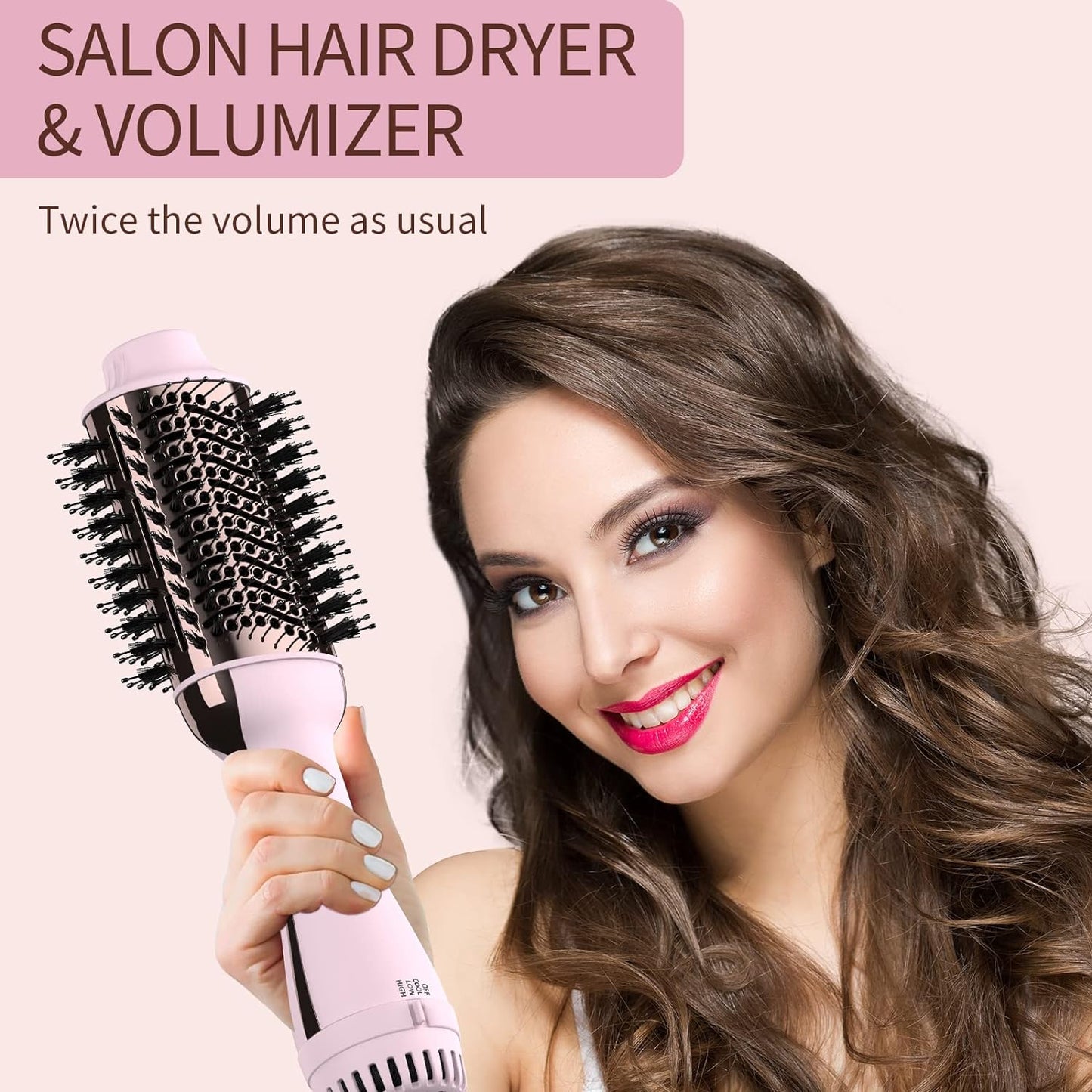 Hair Dryer Brush Blow Dryer in One, Upgraded 4 in 1 Hair Dryer and Styler Volumizer with Negative Ion Anti-frizz Ceramic Titanium Barrel Hot Air Hair Straightener Brush