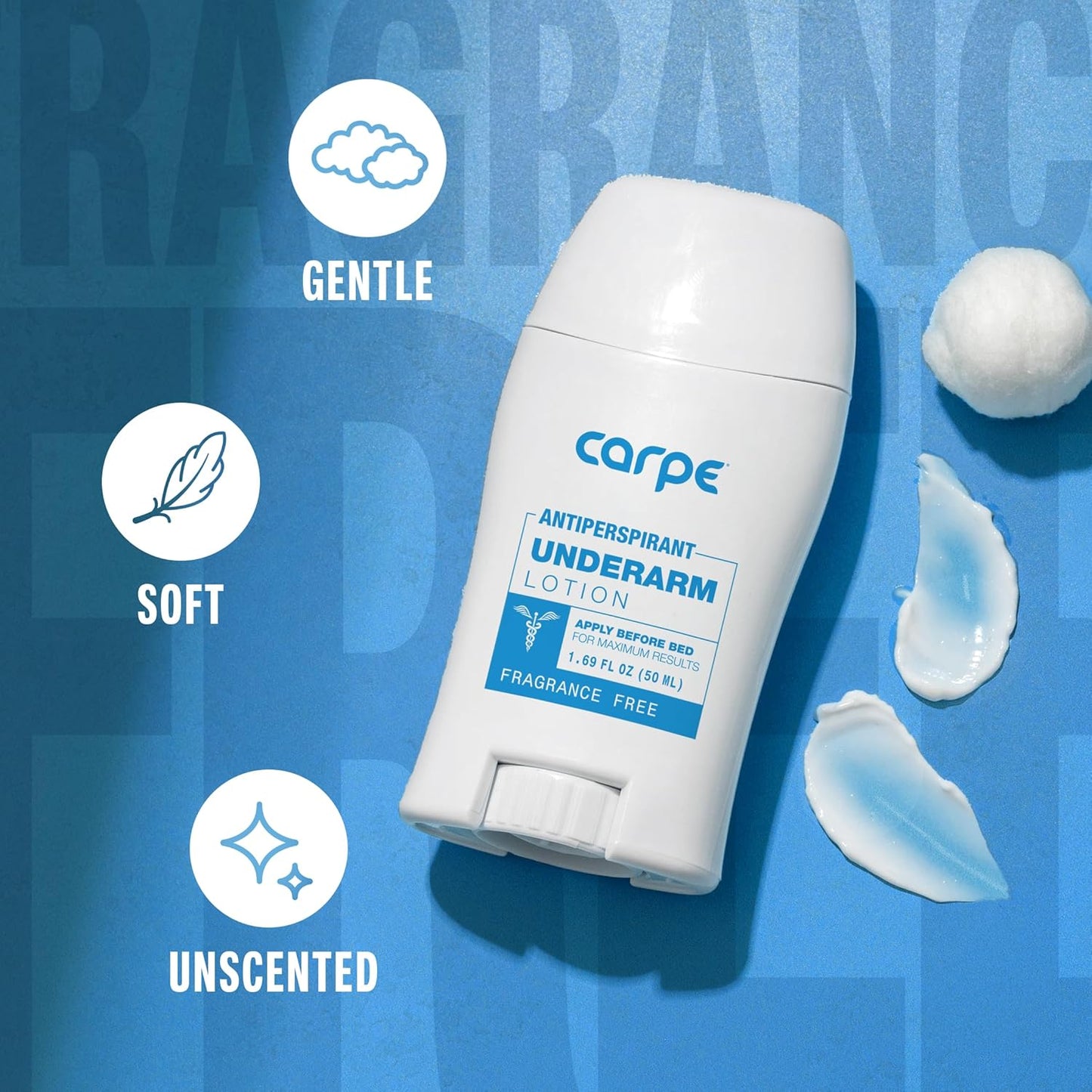 Carpe Underarm Antiperspirant Deodorant Advanced Sweat & Odor Protection Formula - Deodorant for Men & Women Helps Combat Excessive Sweating with Odor Control - Fragrance Free Deodorant (Pack of 2)