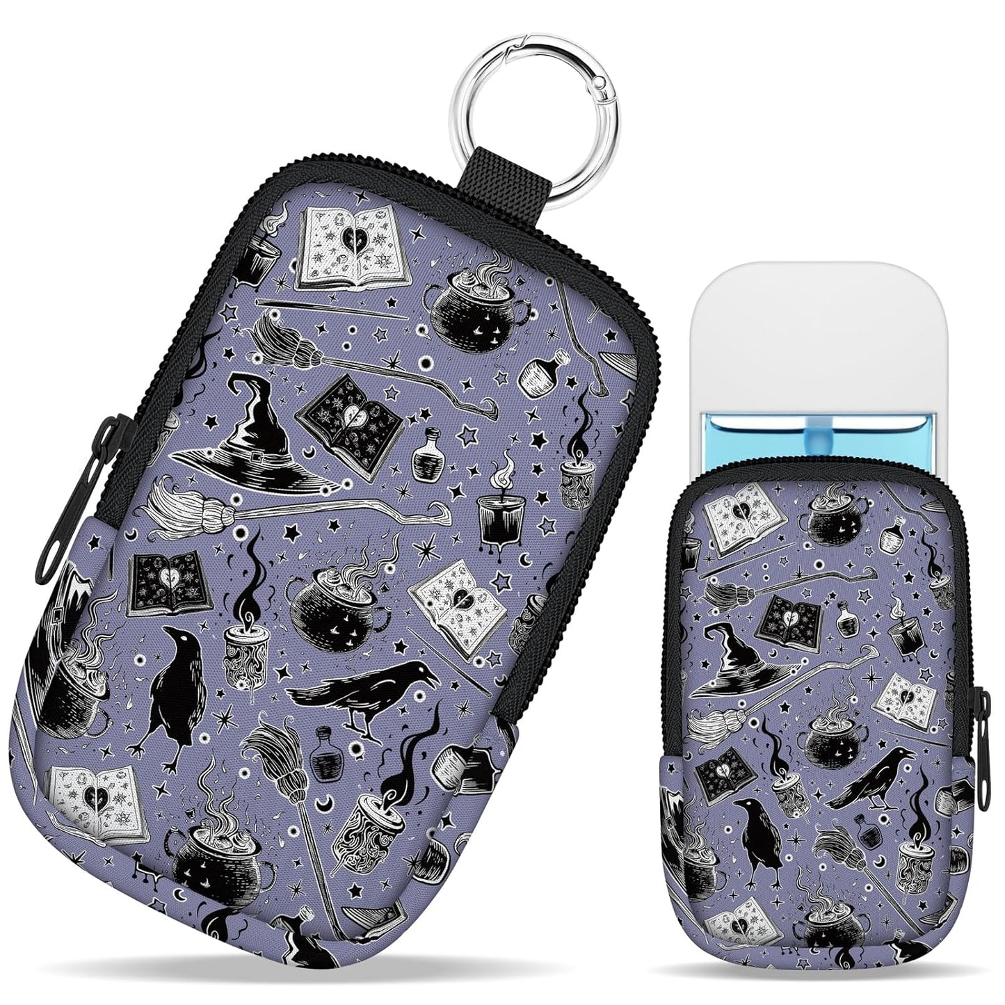 Magic Goth Hand Sanitizer Spray Case, Hand Sanitizer Holder Zippered Pouch, Cute Fashion Accessory with Snap Hook for Glow Mist and Power Mist 1FL OZ