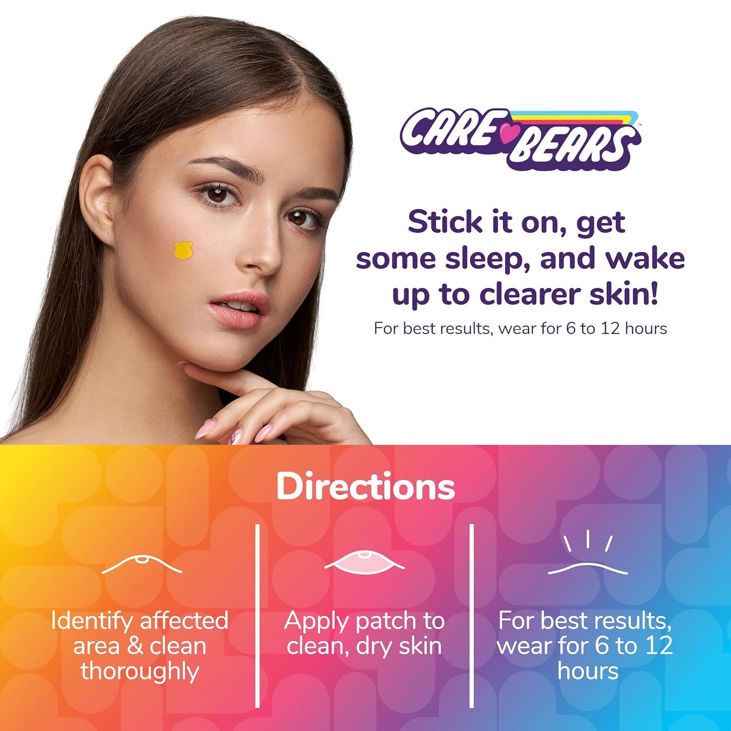 BioSwiss Care Bears Pimple Patches, Hydrocolloid Acne Patch for Zits and Blemishes, Face and Skin Stickers, 72 Count