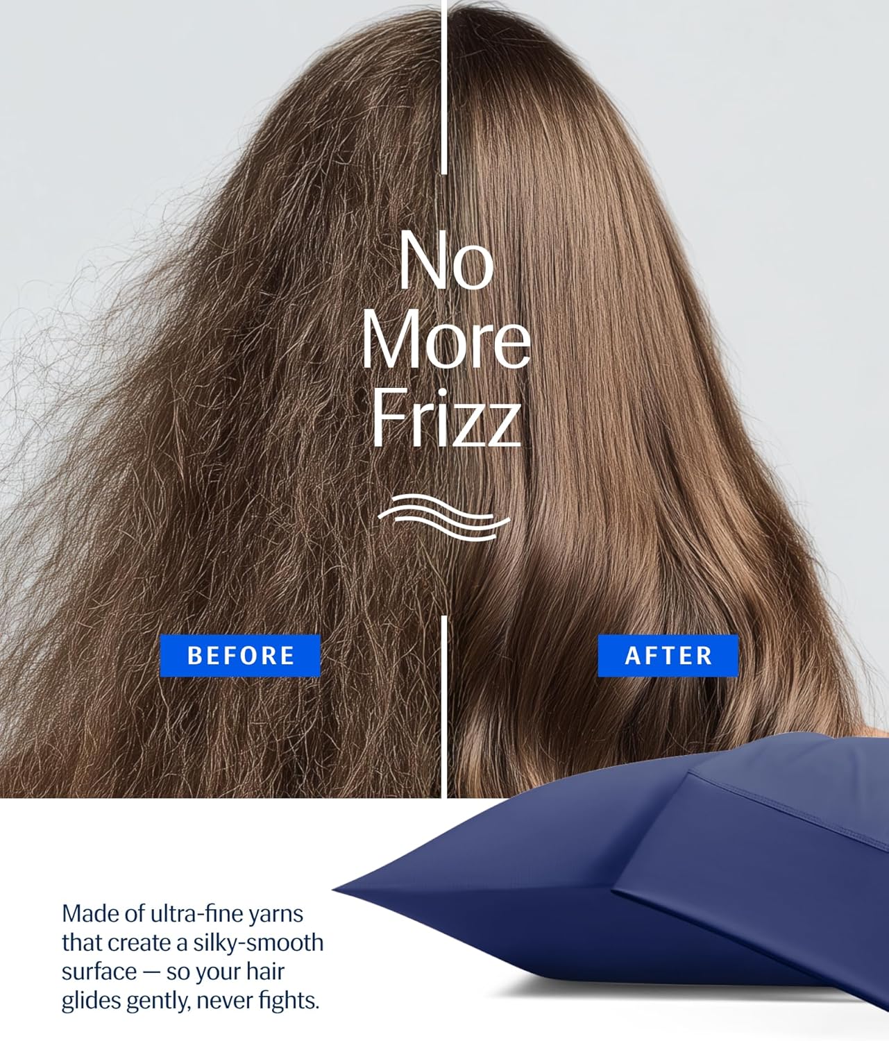 REST® Evercool®+ Cooling Pillowcases King - 2 Pillowcases for Sensitive Skin, Silver Infused Fabric for Hygienic Sleep, Silky Smooth for Curly Hair, High Elastic for Snug Fit (19x35 inches)